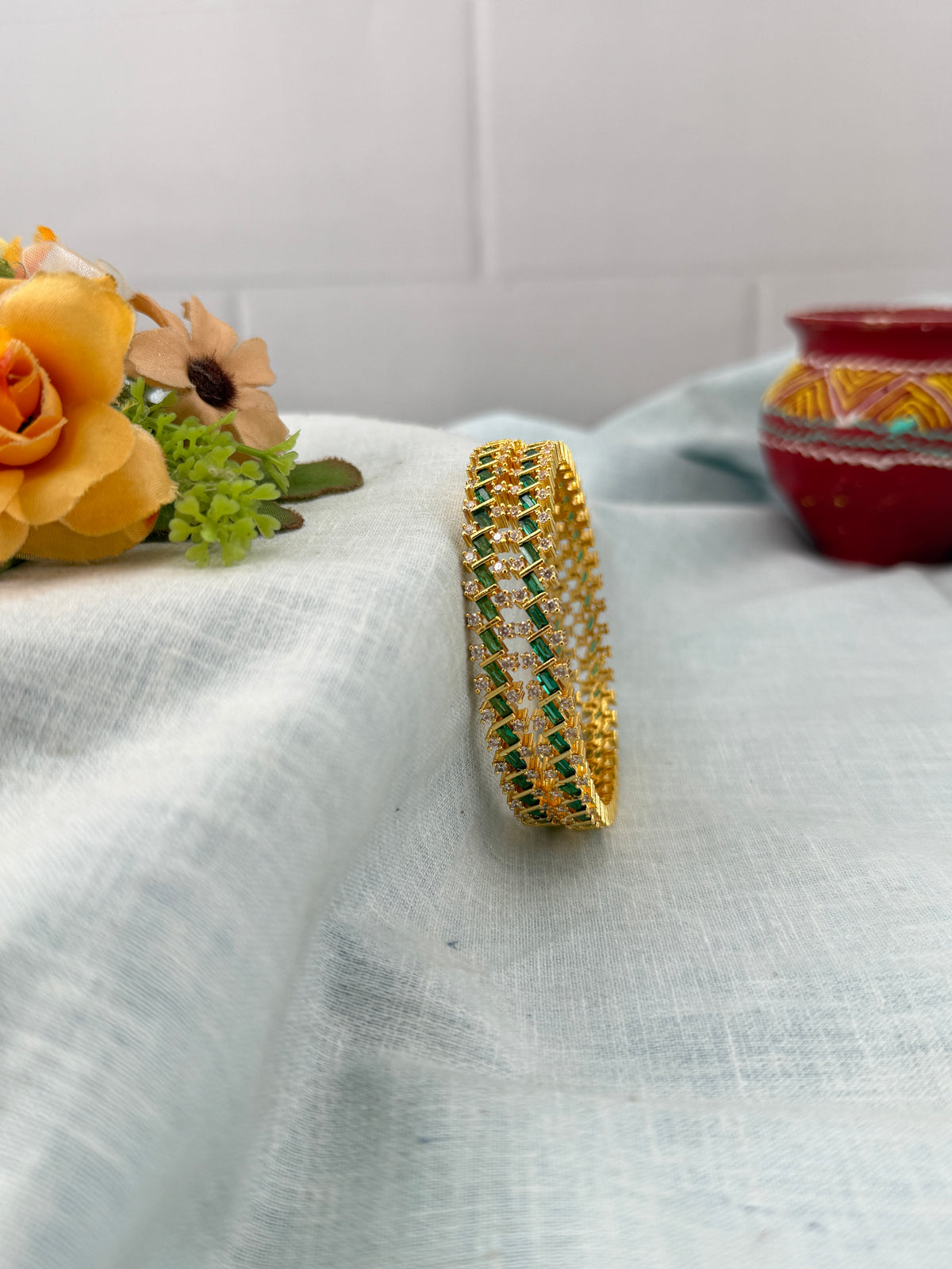 Antique temple style bridal bangles for women by Mahila