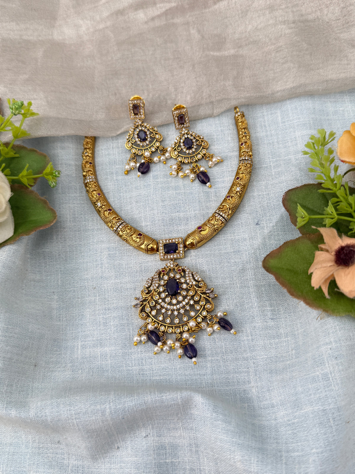 Antique Kanti Necklace Victorian Short Set | N0471 A
