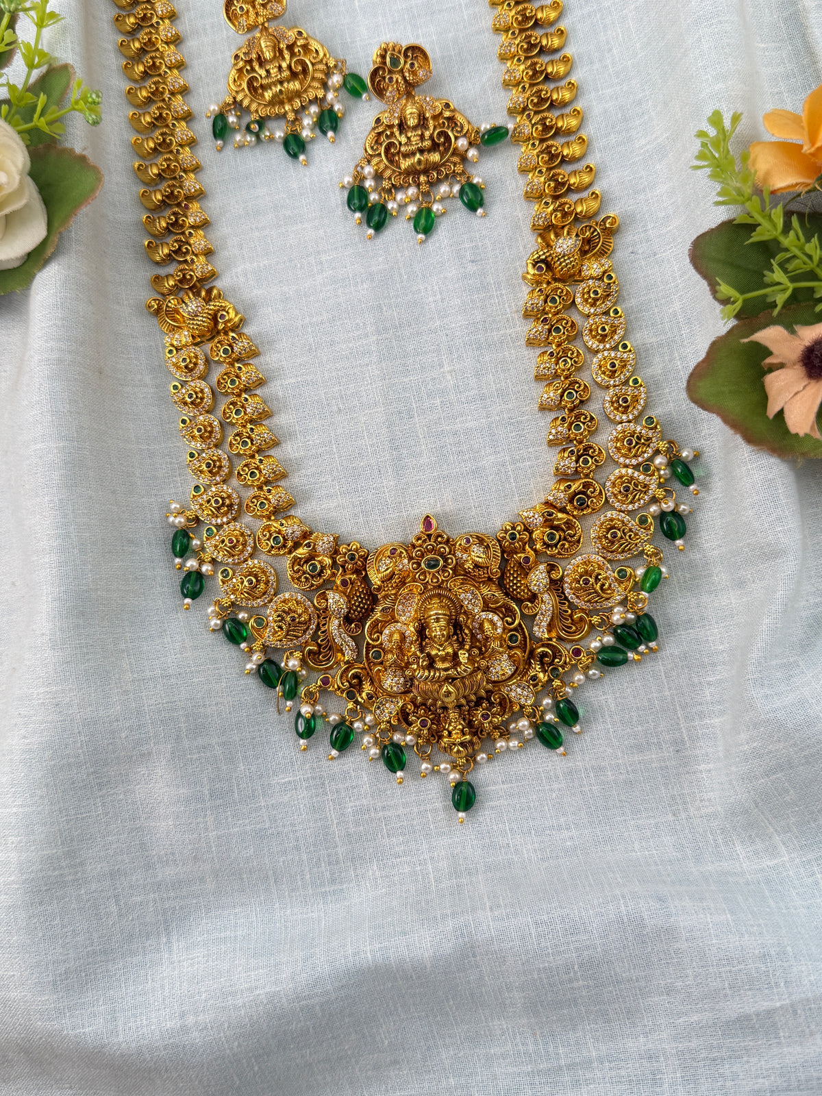 Antique Necklace Lakshmi Mango Grand Long Set | N0474