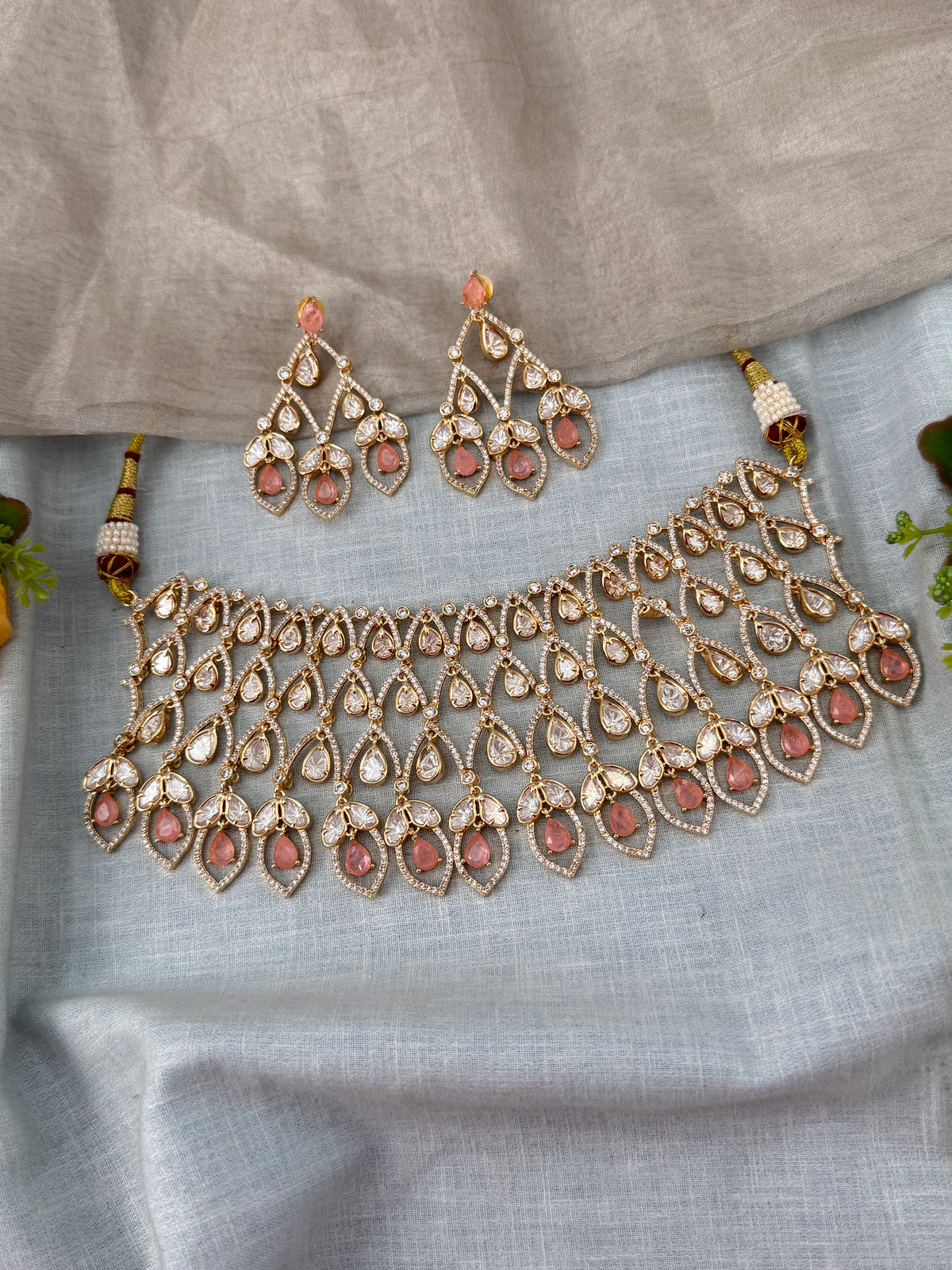 Kundan Choker Open Style Luxury Short Set | N0502 A