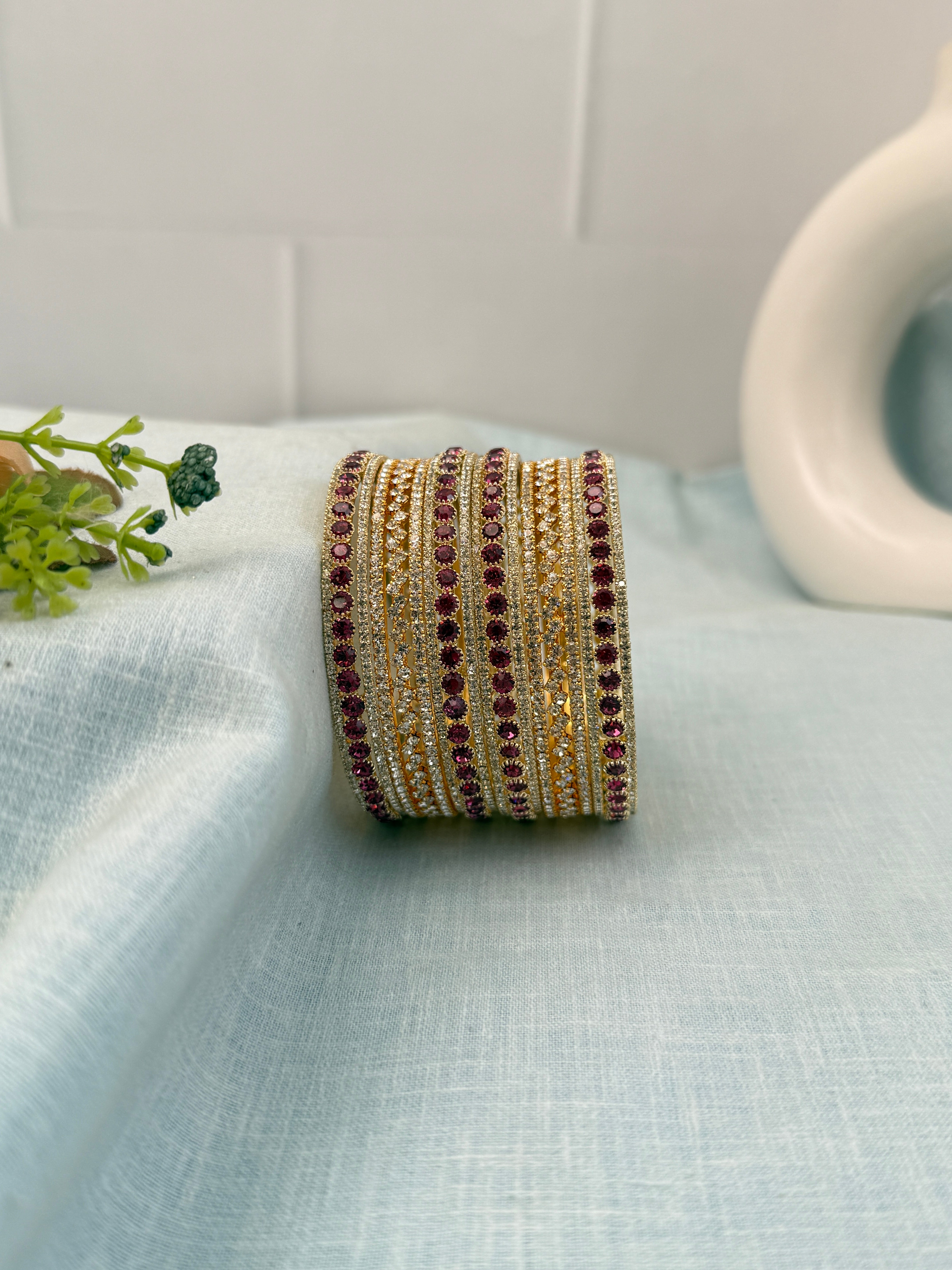 Luxurious Stone Bangle Design 10 Colors 5244