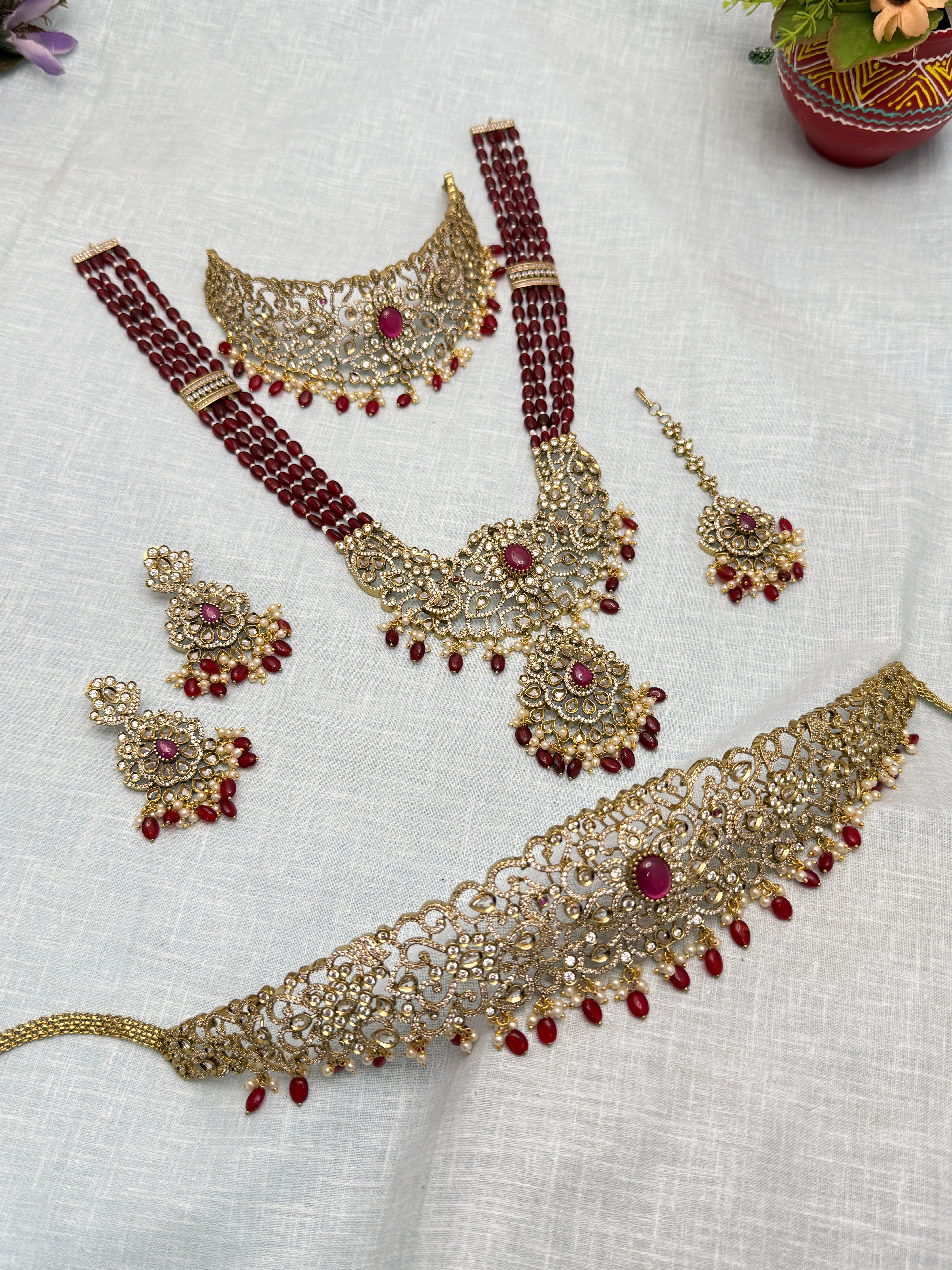 Luxurious Victorian Bridal Necklace Set 199