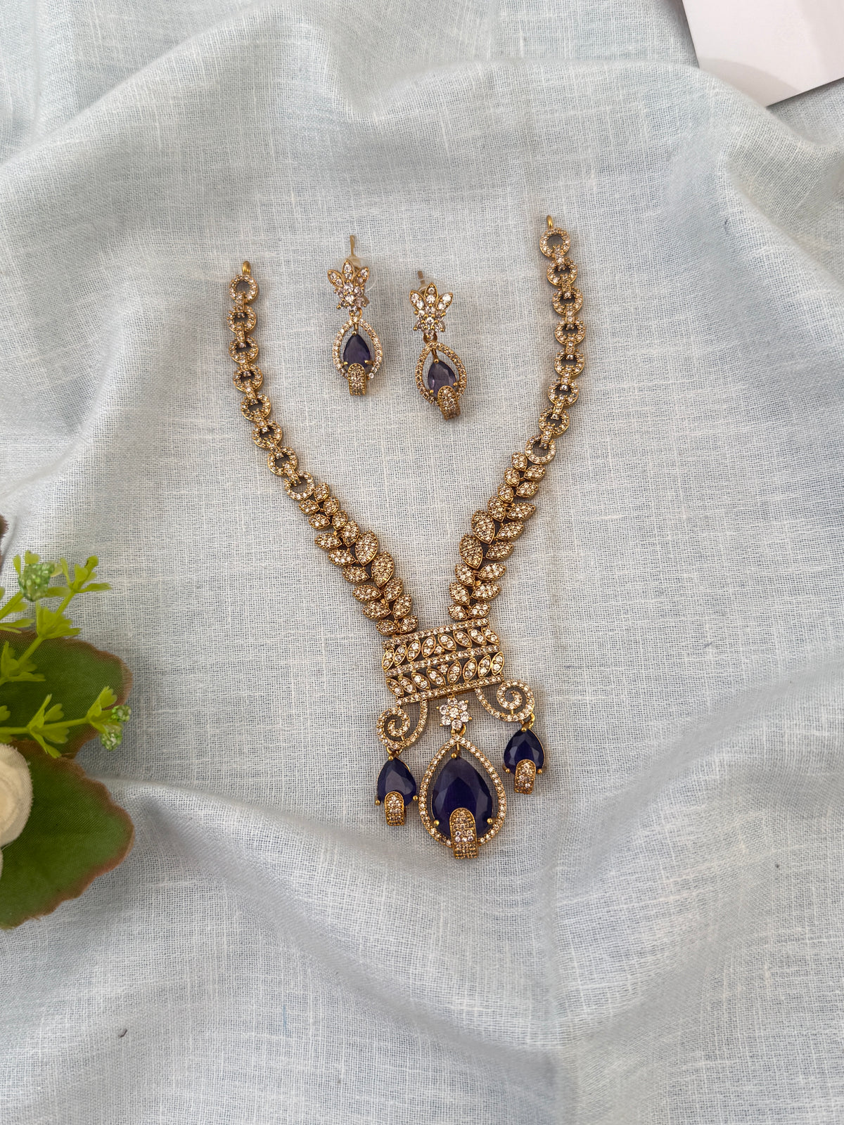 Zircon Stone Necklace Royal Short Set| N0603