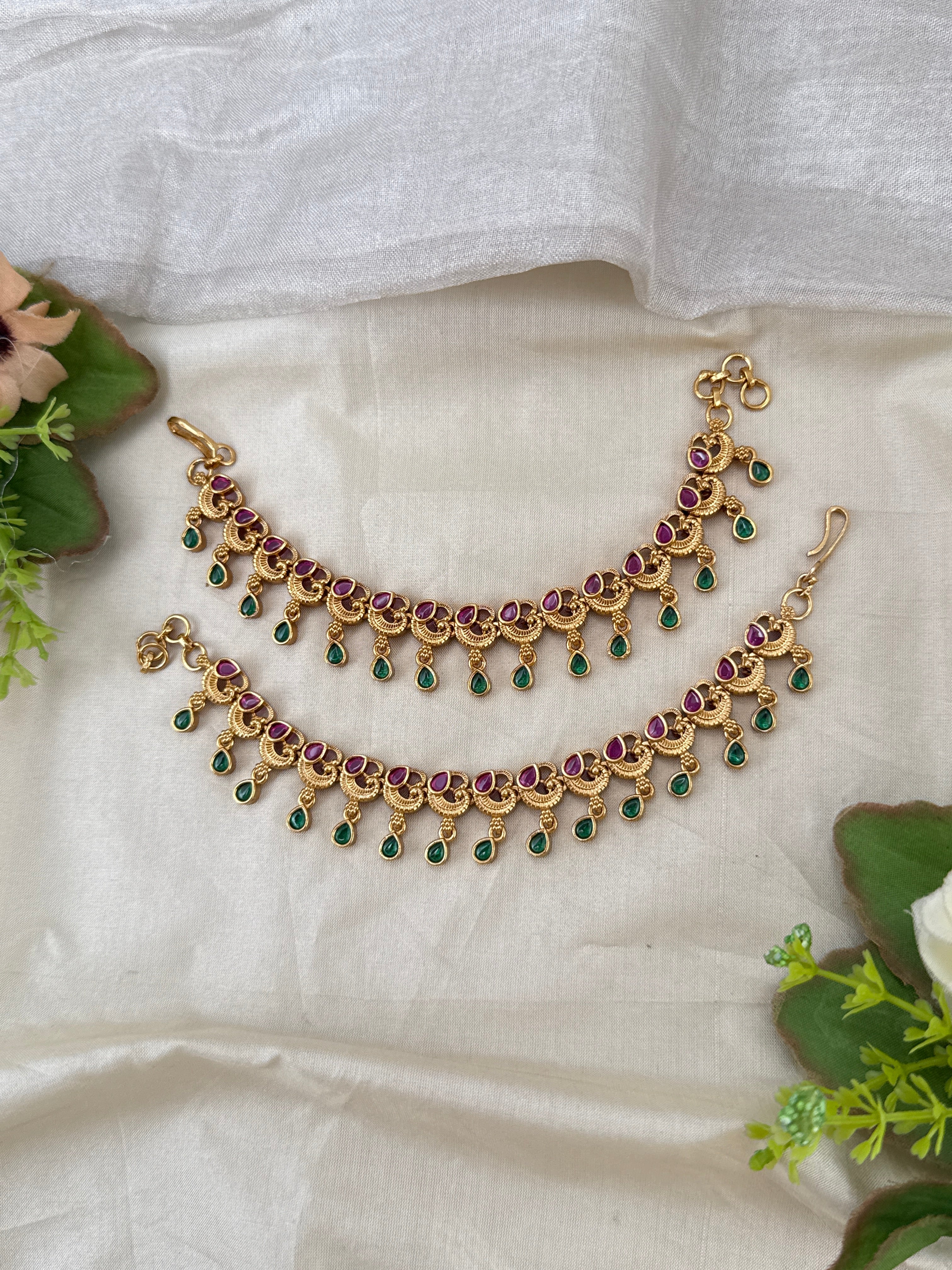 bridal ear chain, maatal ear chain, wedding ear chain, ear chain for jhumka