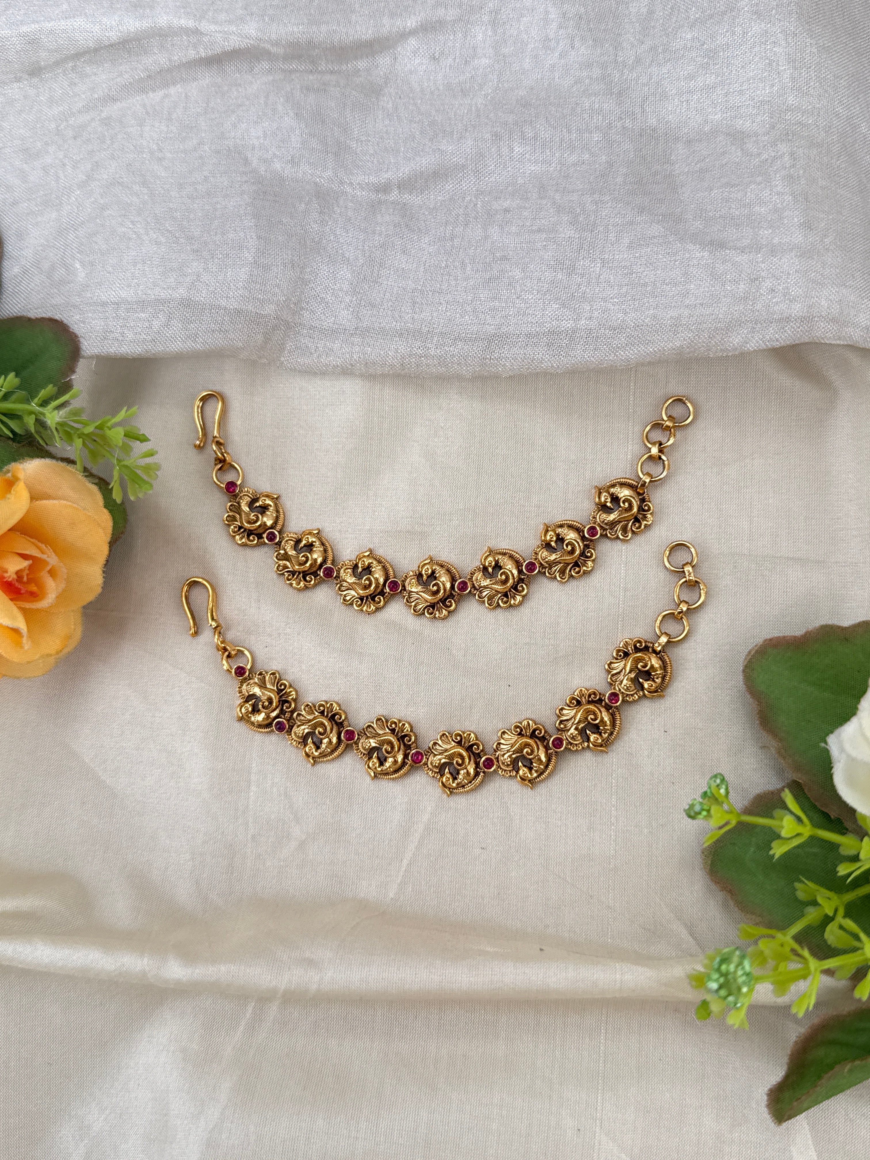 bridal ear chain, maatal ear chain, wedding ear chain, ear chain for jhumka