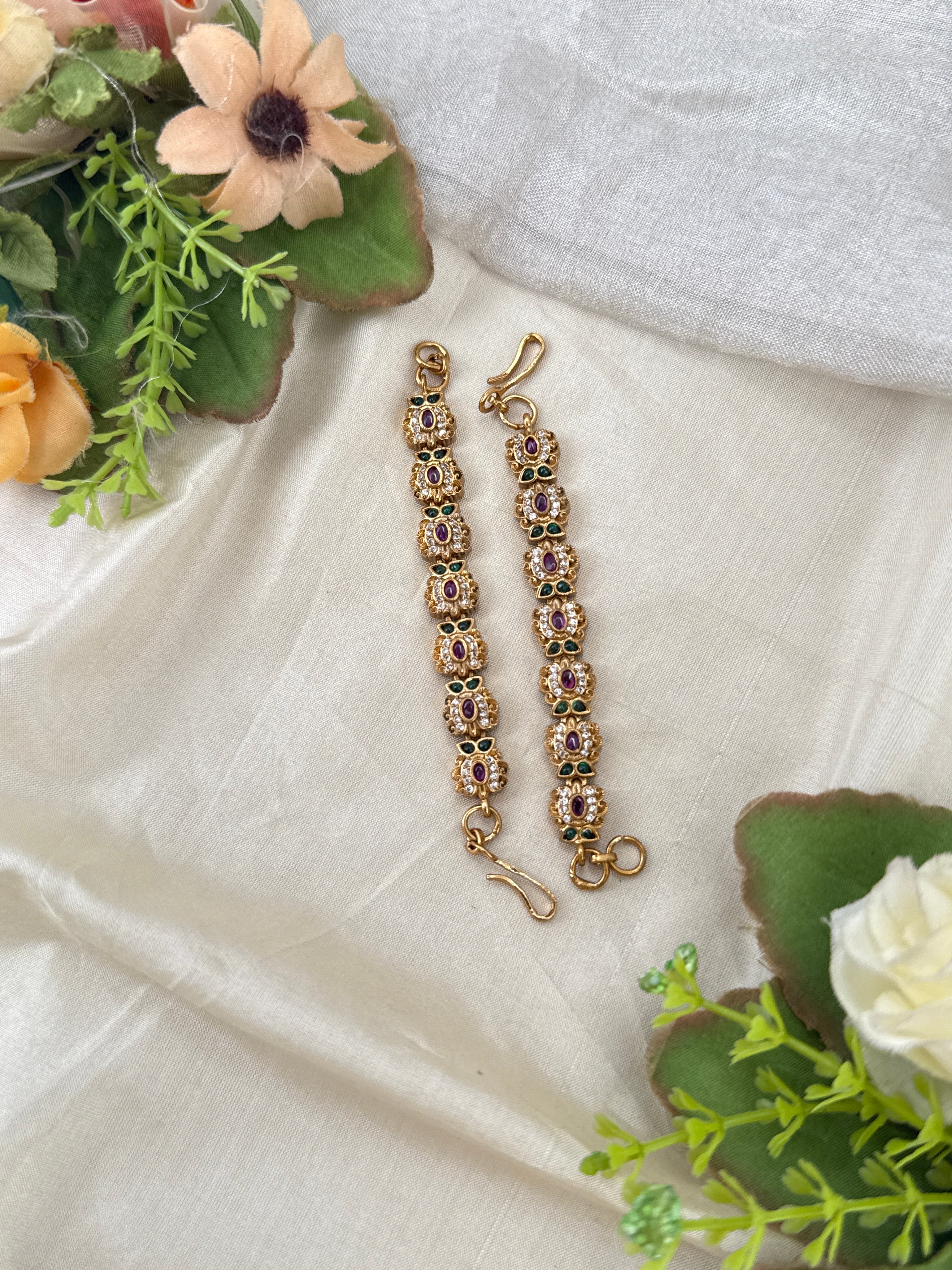 bridal ear chain, maatal ear chain, wedding ear chain, ear chain for jhumka