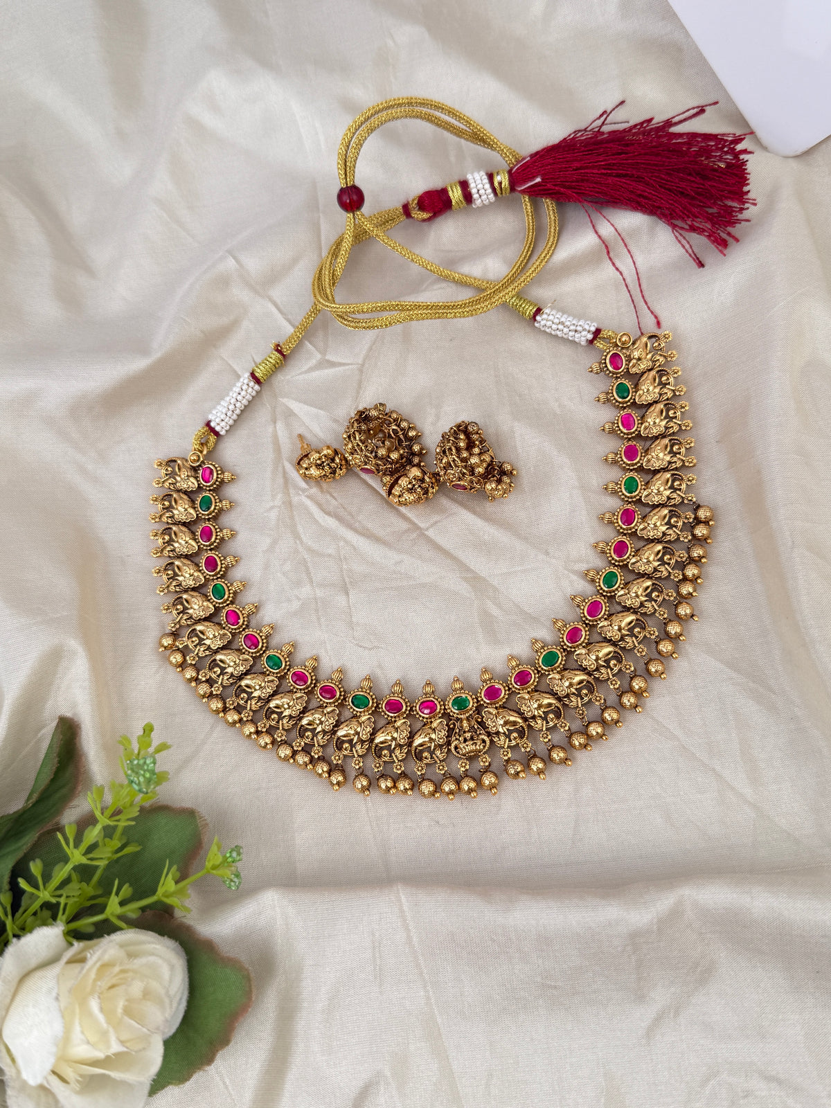 Antique temple necklace for women
