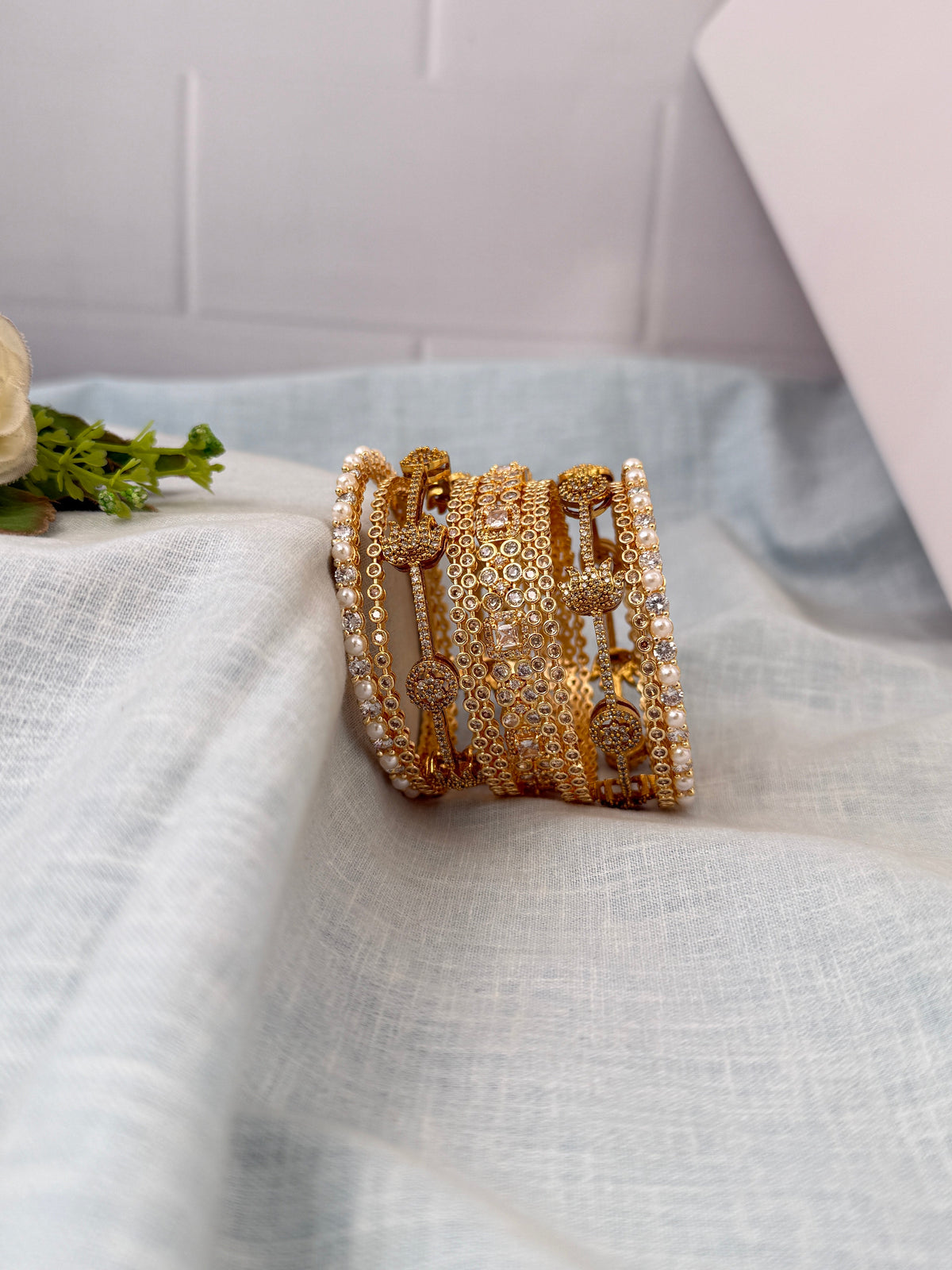 Antique temple style bridal bangles for women by Mahila