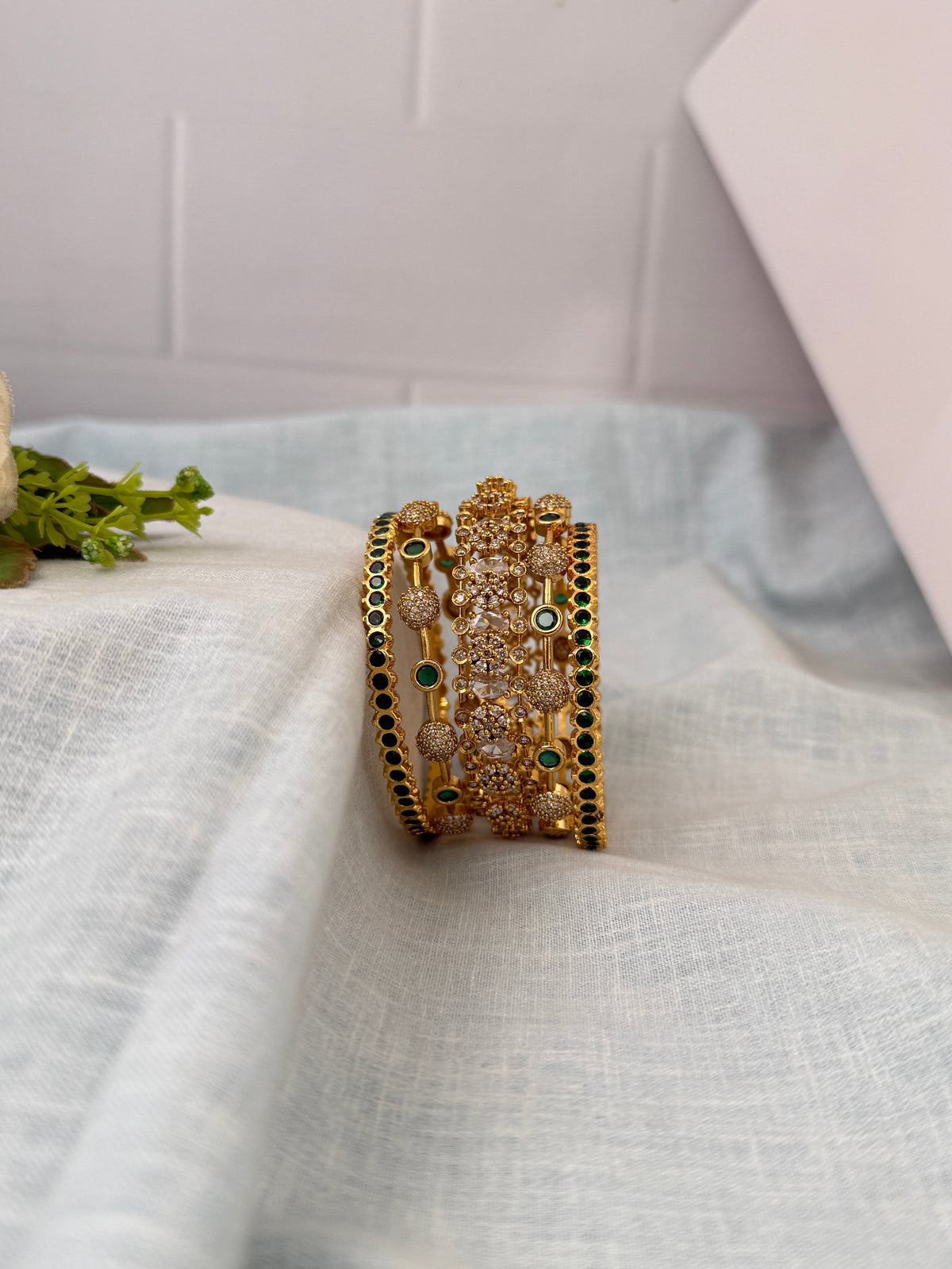 Antique temple style bridal bangles for women by Mahila