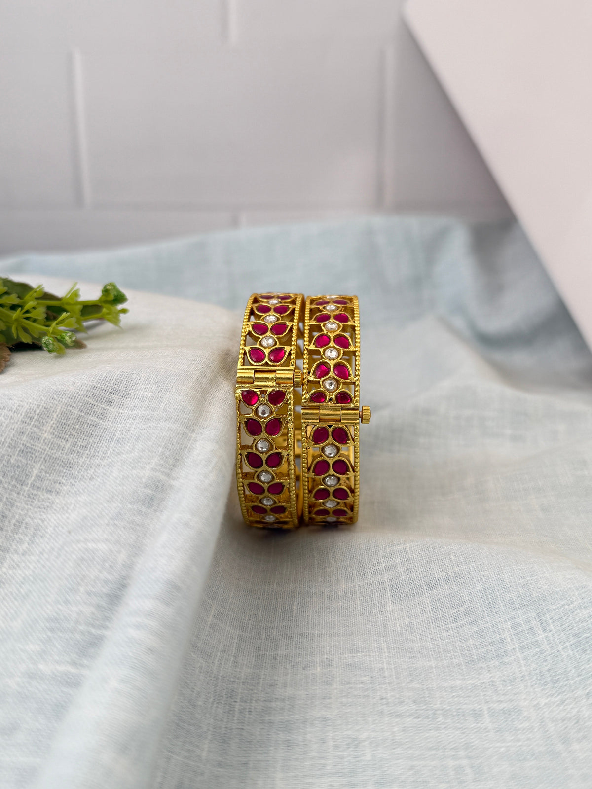 Antique temple style bridal bangles for women by Mahila