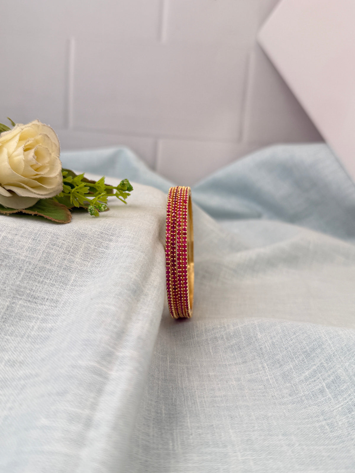 Designer stone bangles with premium sparkling stones