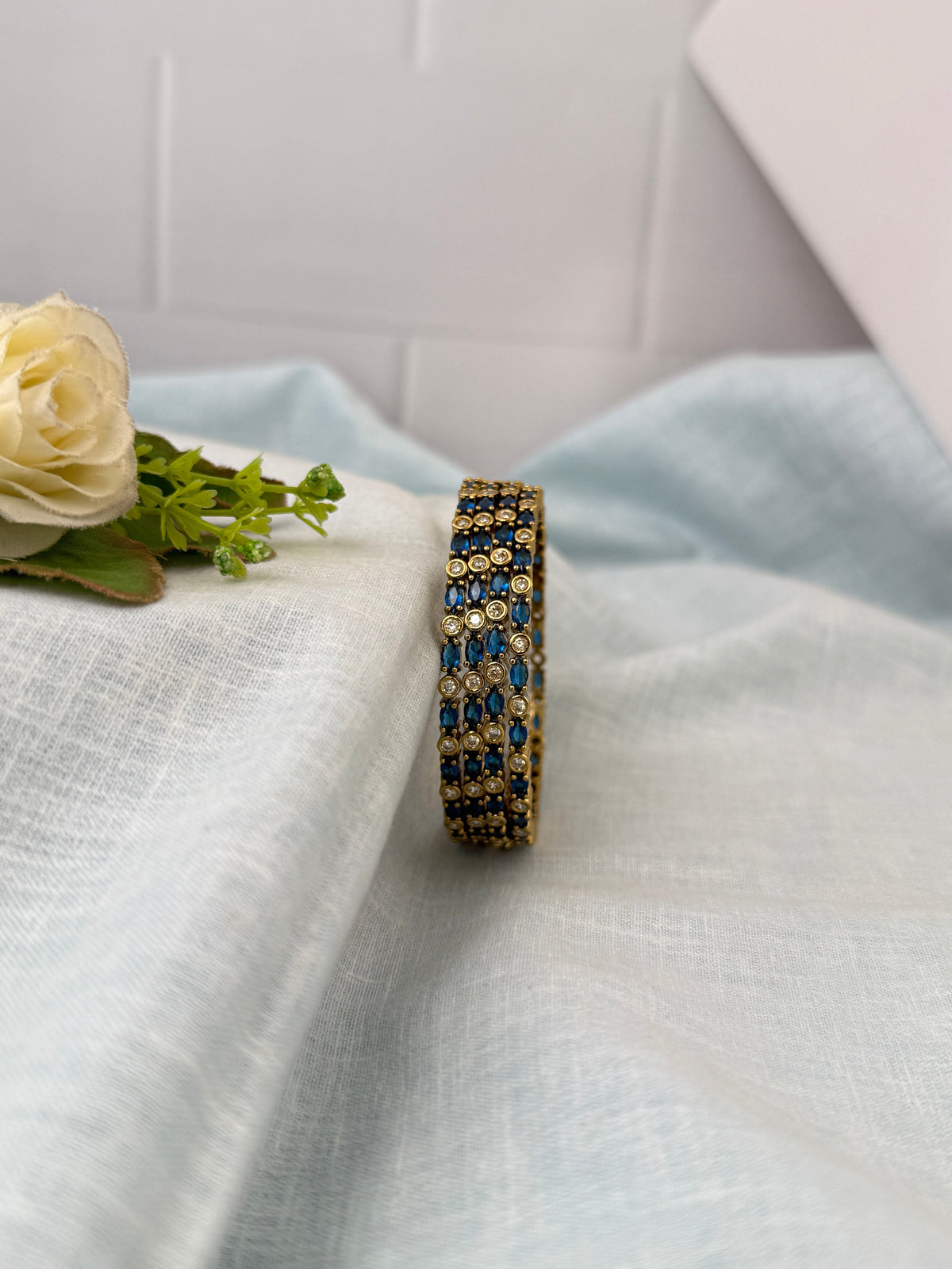 Designer stone bangles with premium sparkling stones