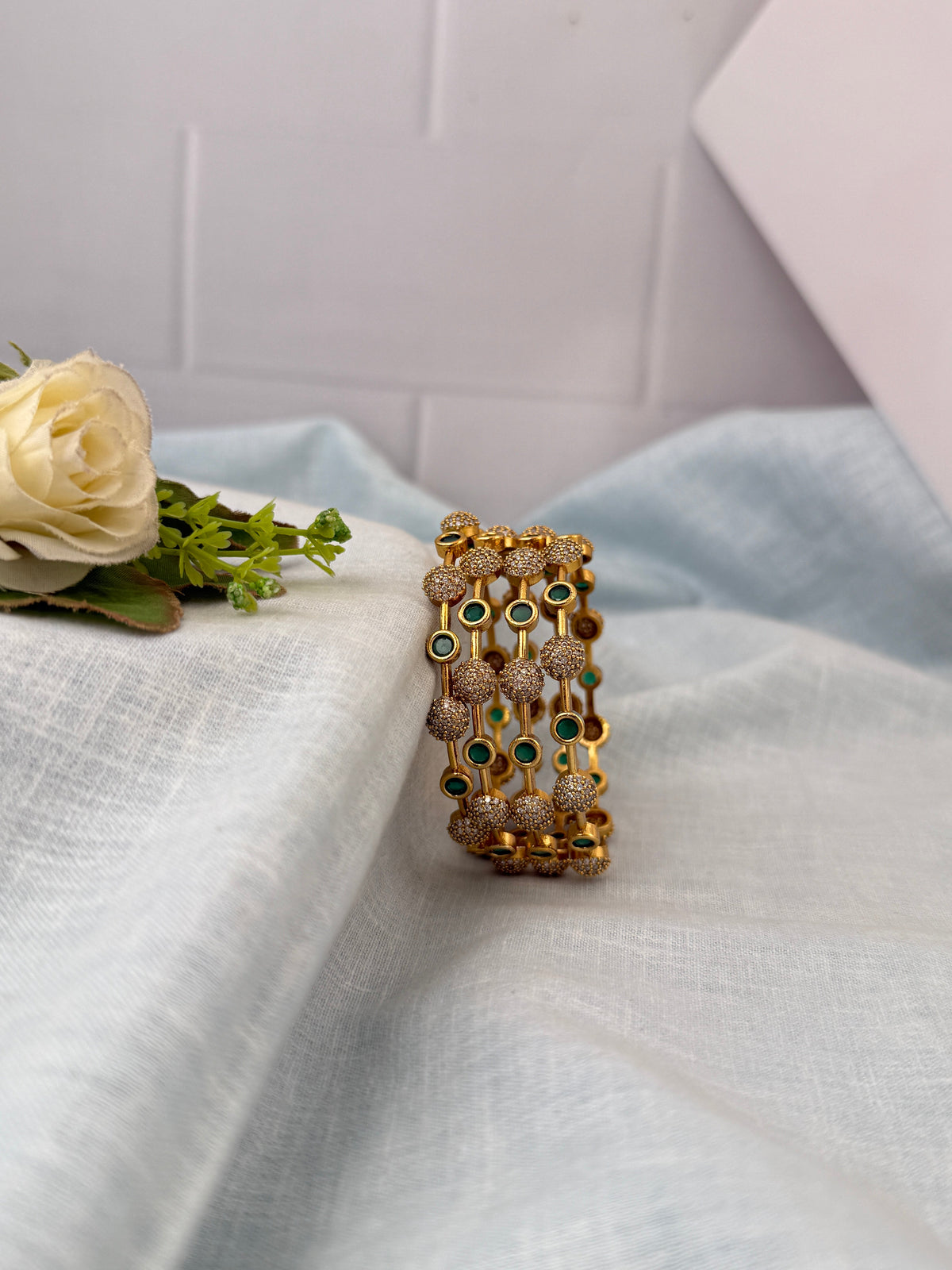 Designer stone bangles with premium sparkling stones
