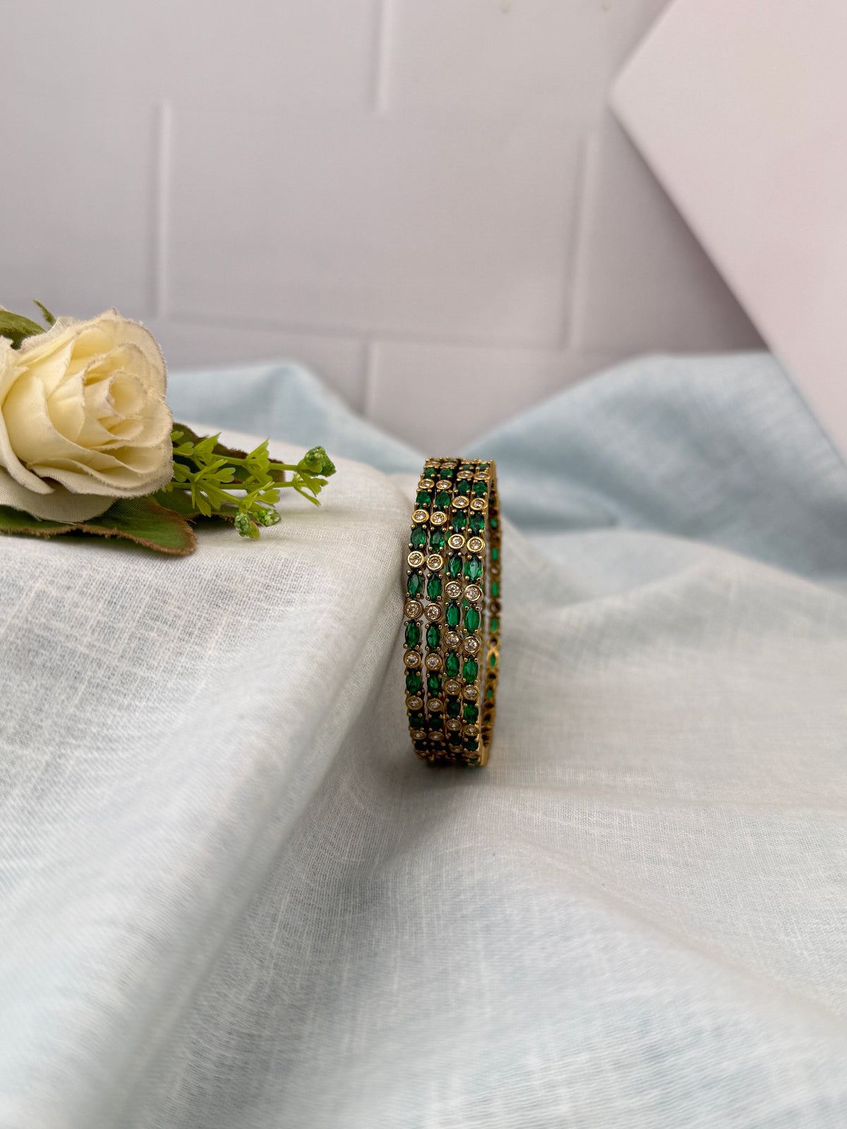 Designer stone bangles with premium sparkling stones