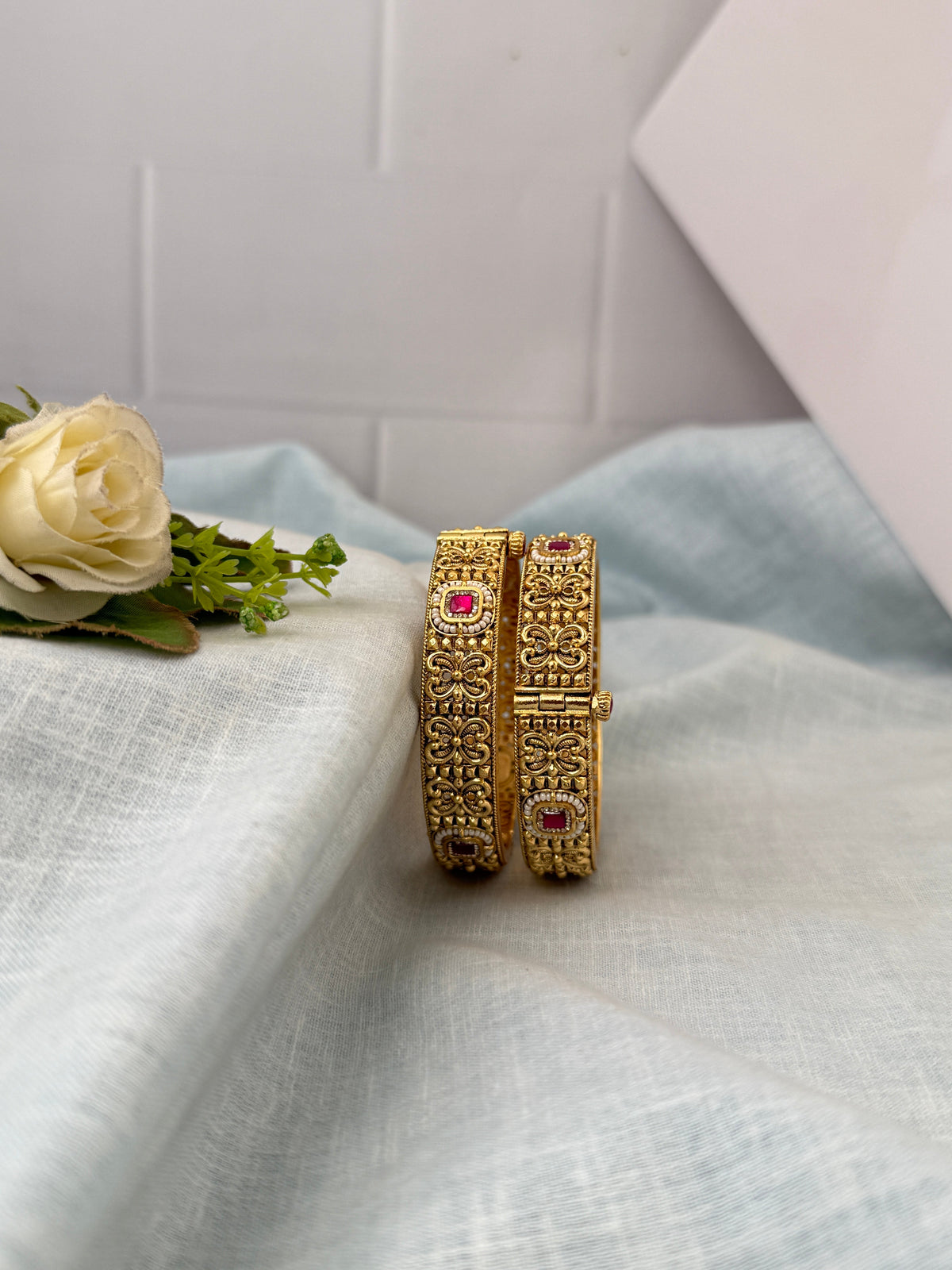 Designer stone bangles with premium sparkling stones