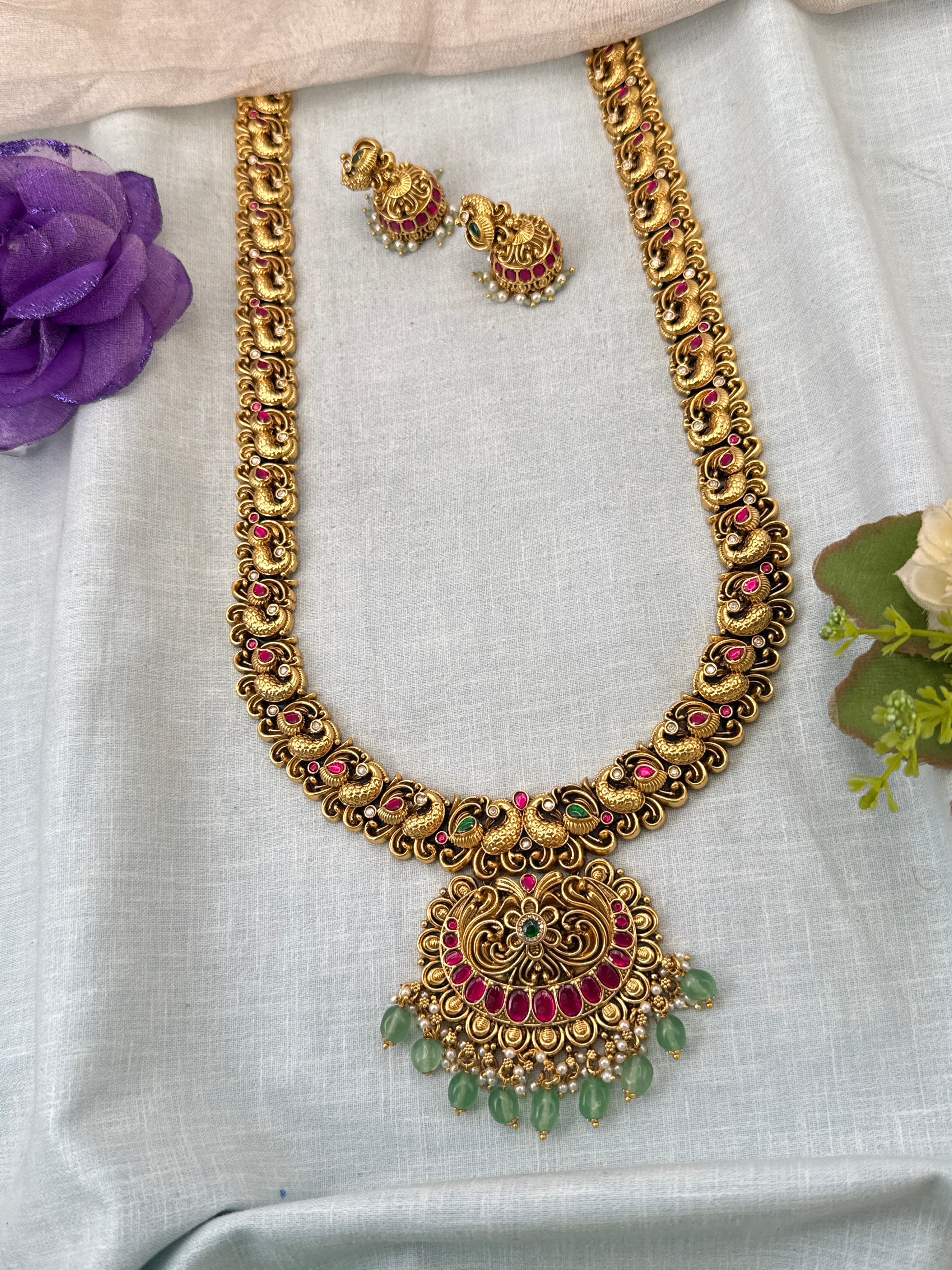 Jadau kundan necklace set, bridal necklace set, grand necklace set