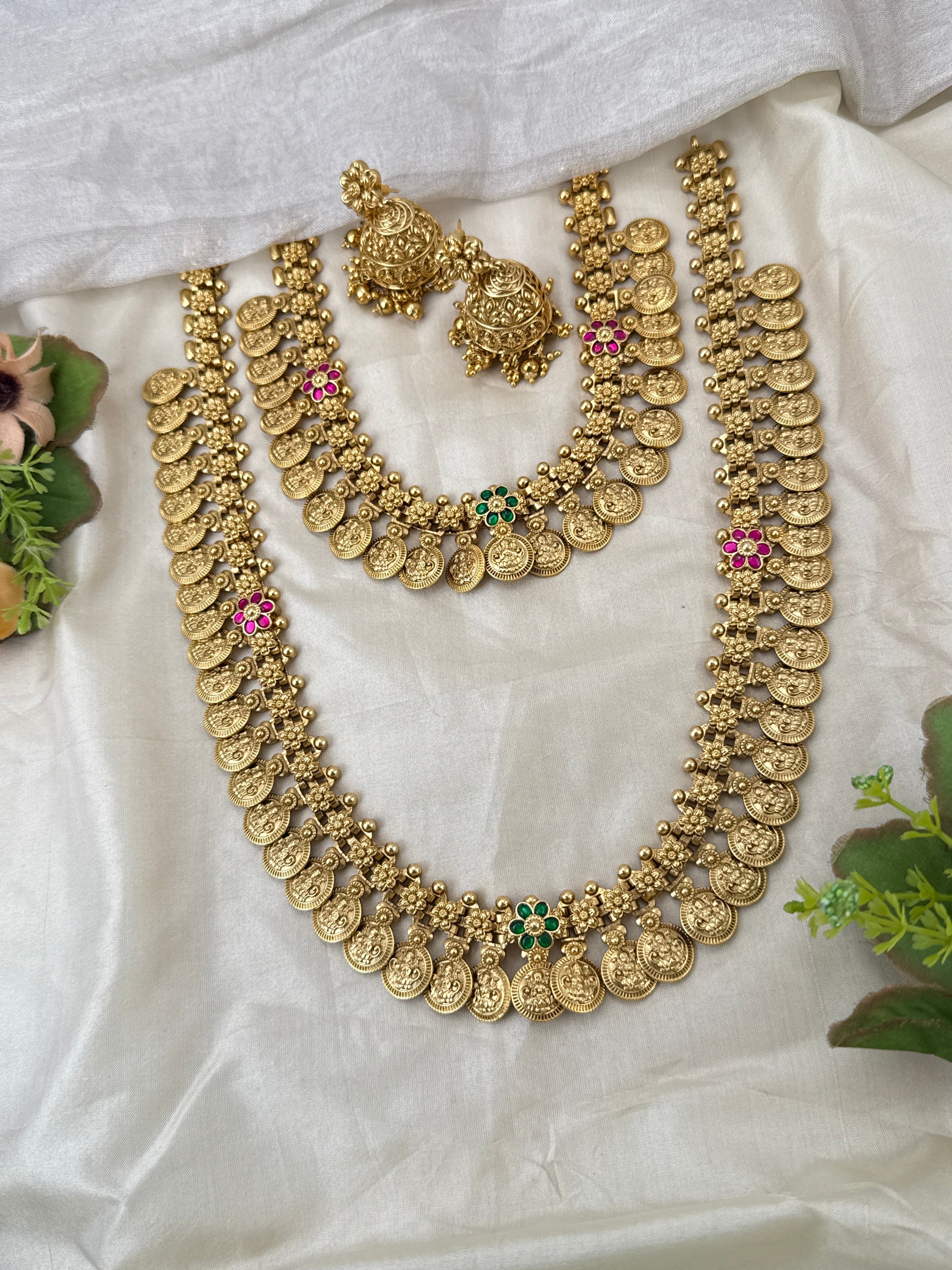 Jadau kundan necklace set, bridal necklace set, grand necklace set