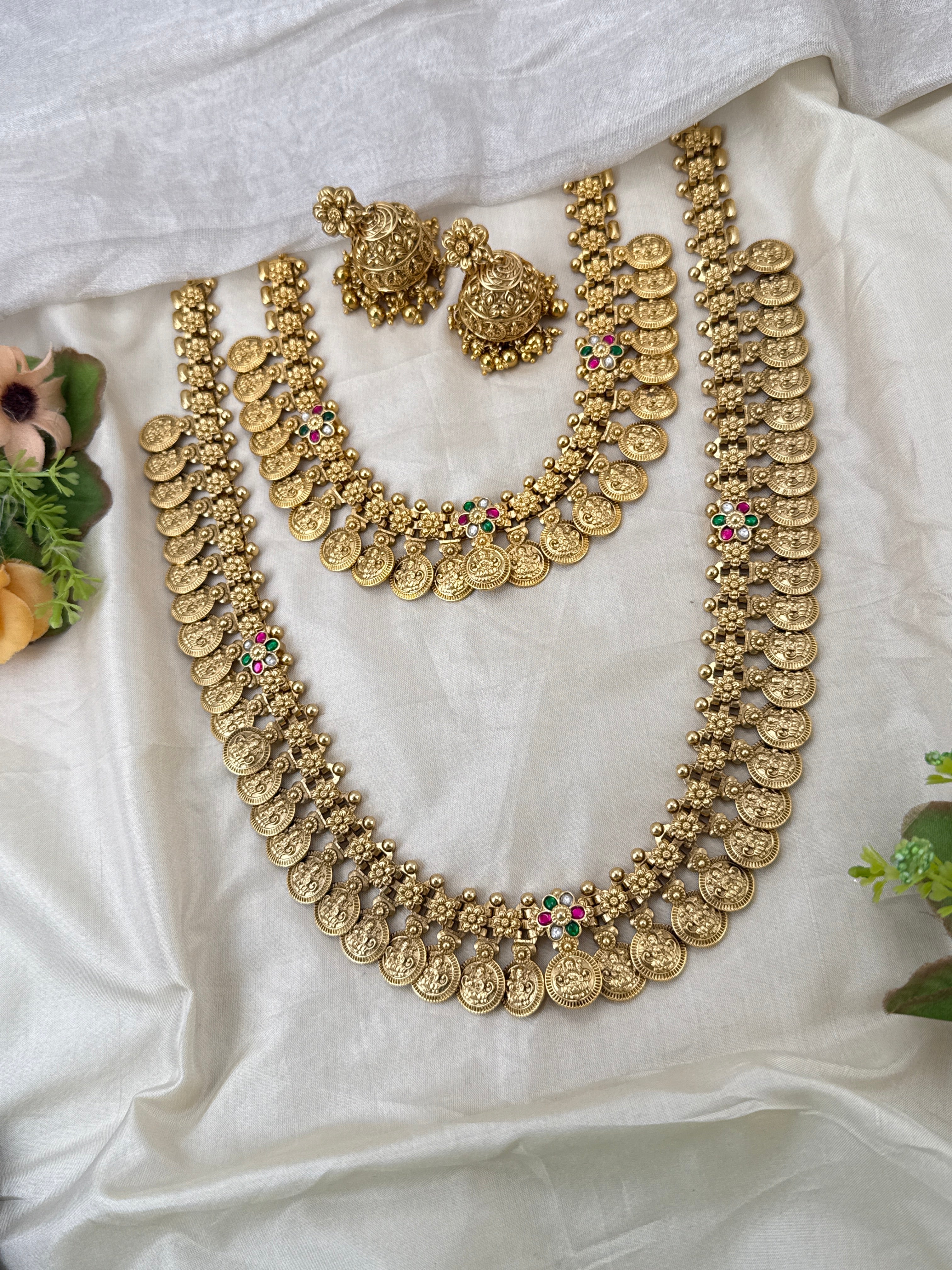 Jadau kundan necklace set, bridal necklace set, grand necklace set