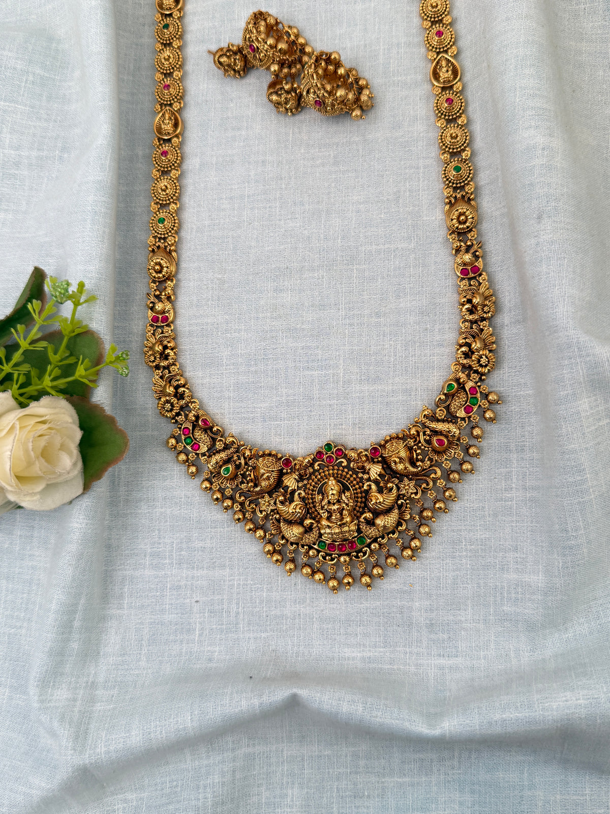 Antique Lakshmi Necklace Grand Long Set| N0640