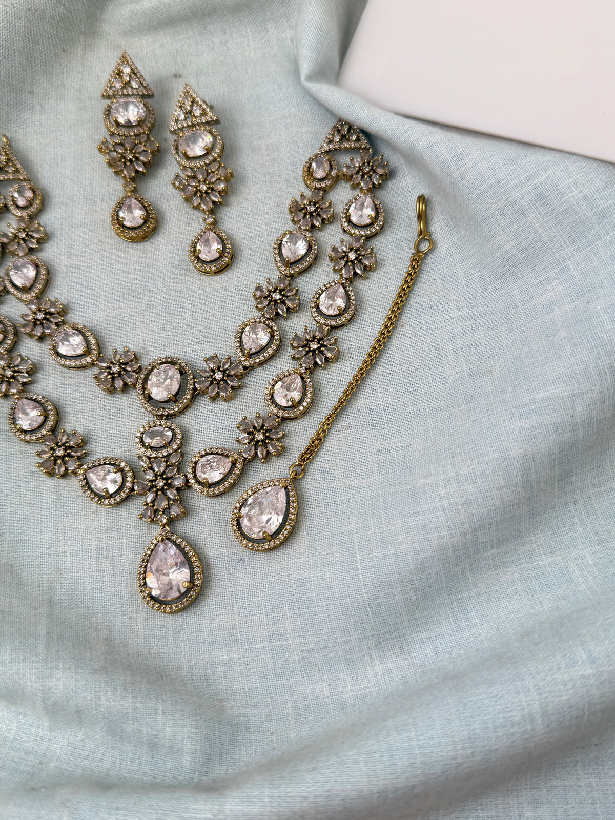 Victorian Stone Layered Necklace Short Set| N0736