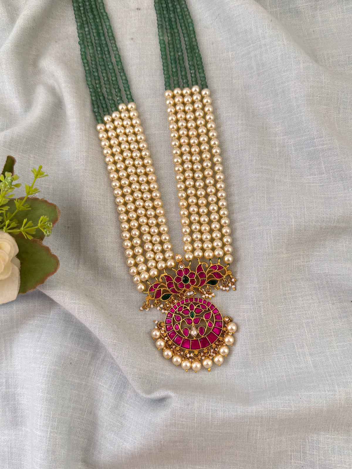 Pearl layered Necklace Jadau Kudan Luxurious| N0796