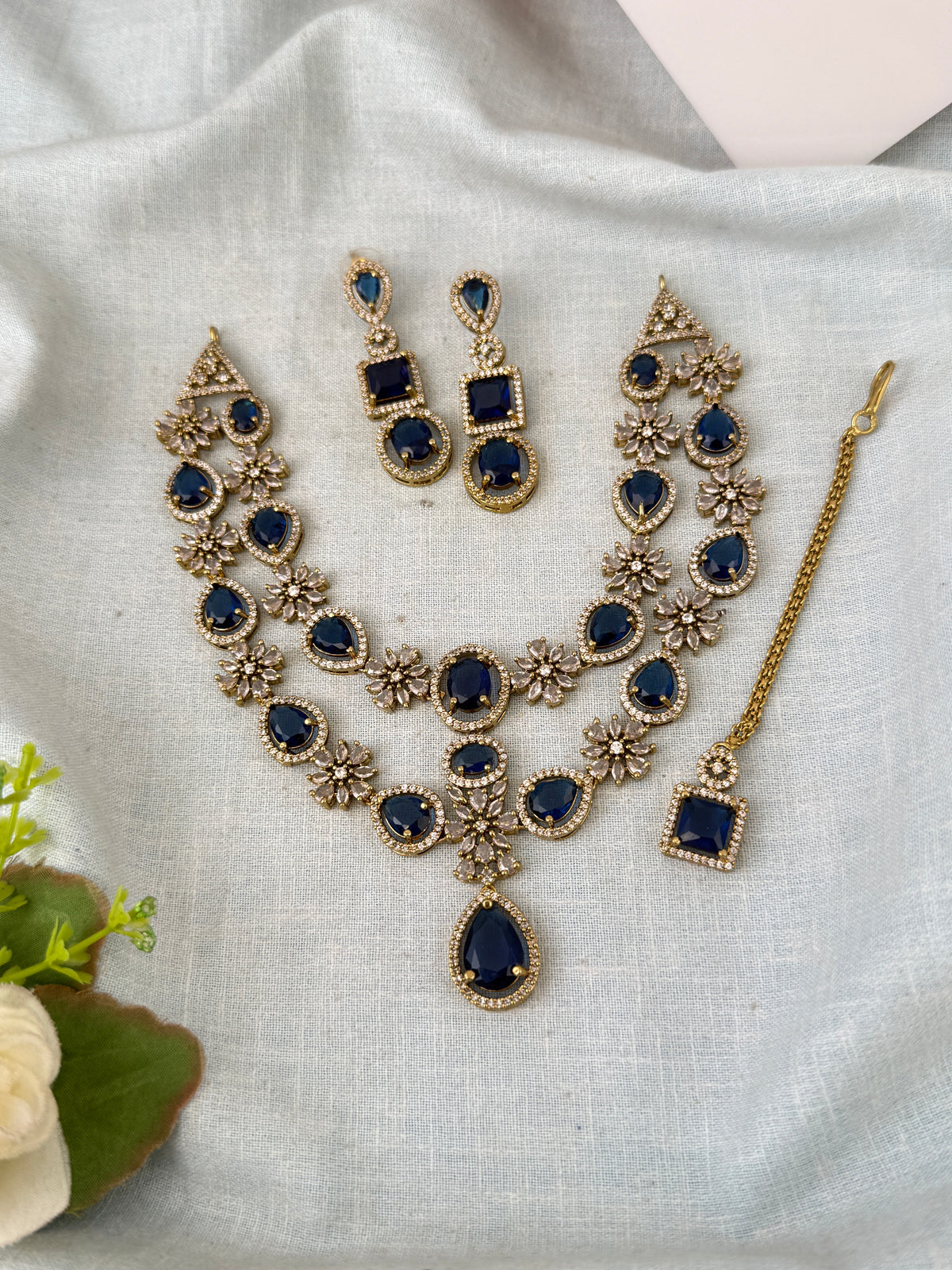 Victorian Stone Layered Necklace Short Set| N0739