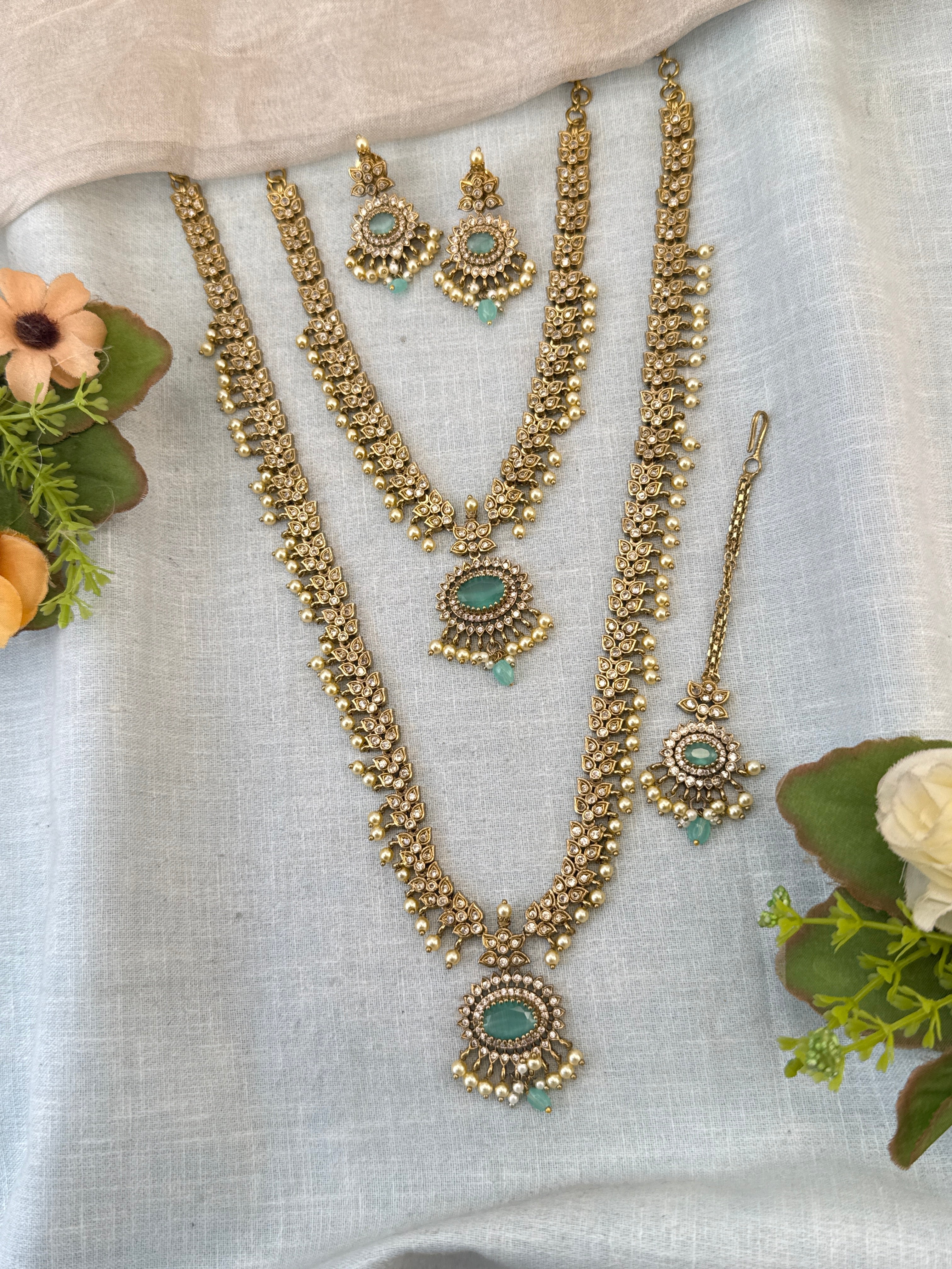 Victorian necklace, bridal jewellery necklace set, indian bridal jewellery