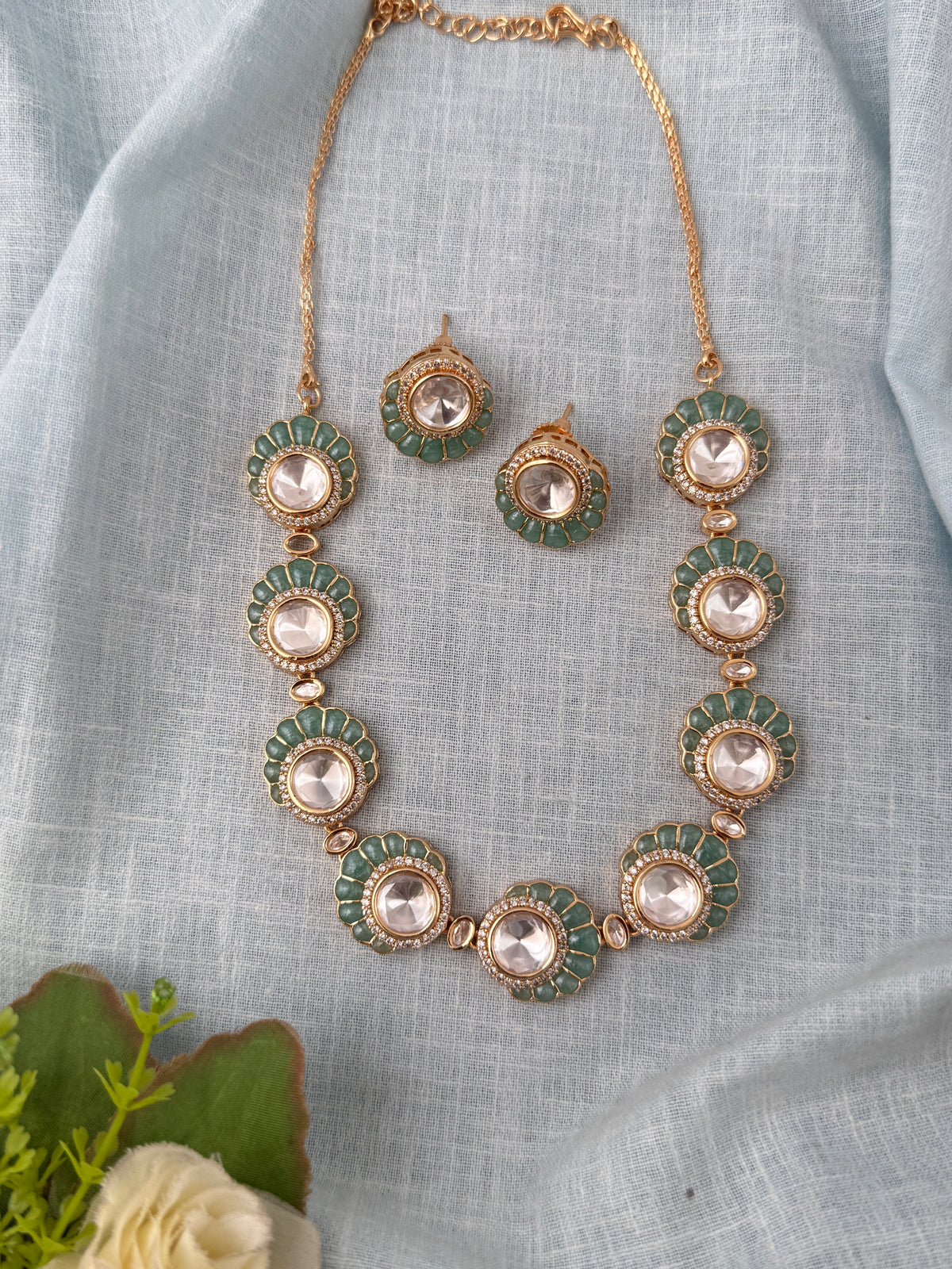 Kundan Designer Necklace Luxury Short Set | N0806