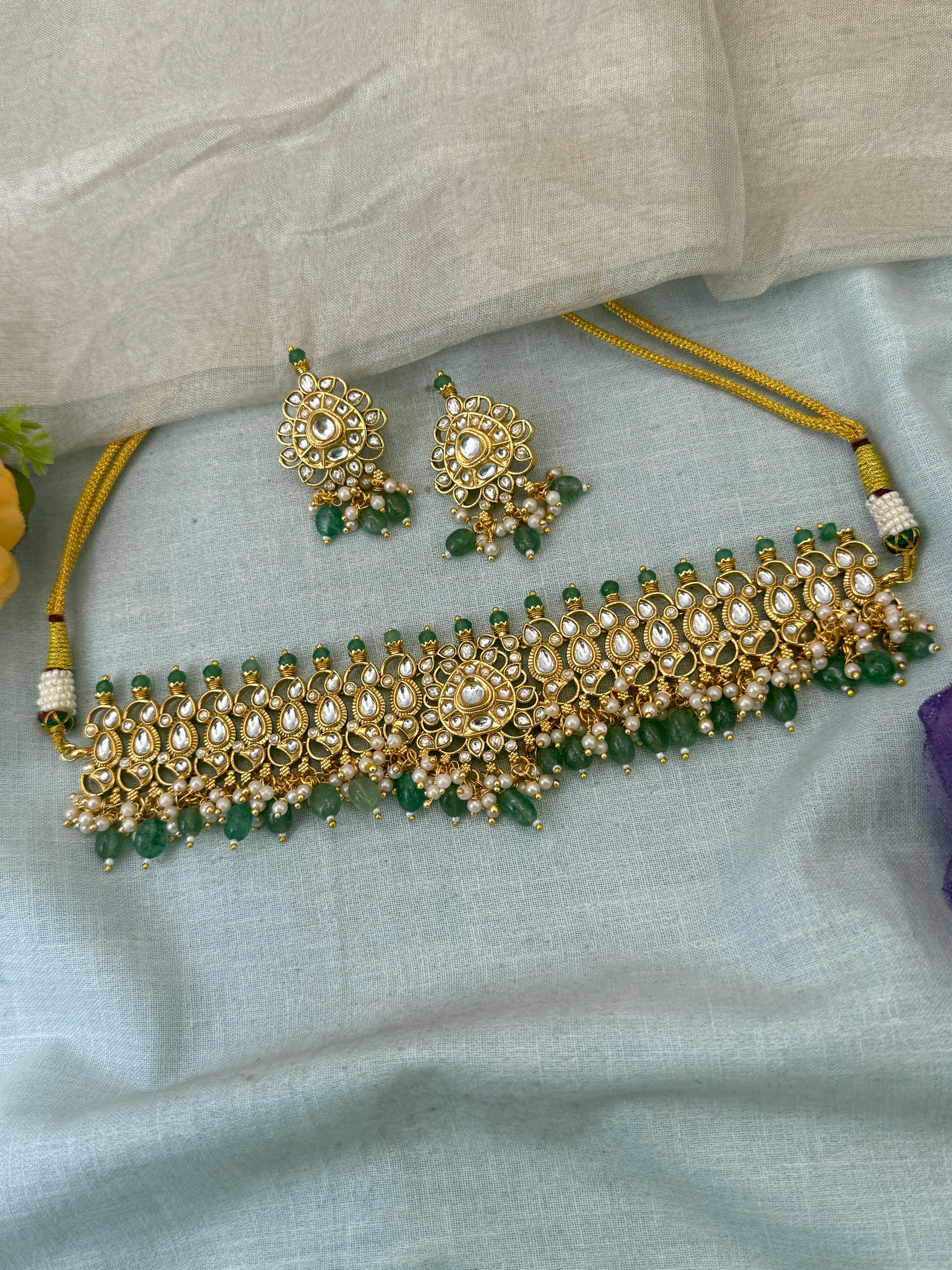 Jadau kundan choker necklace, jadau necklace