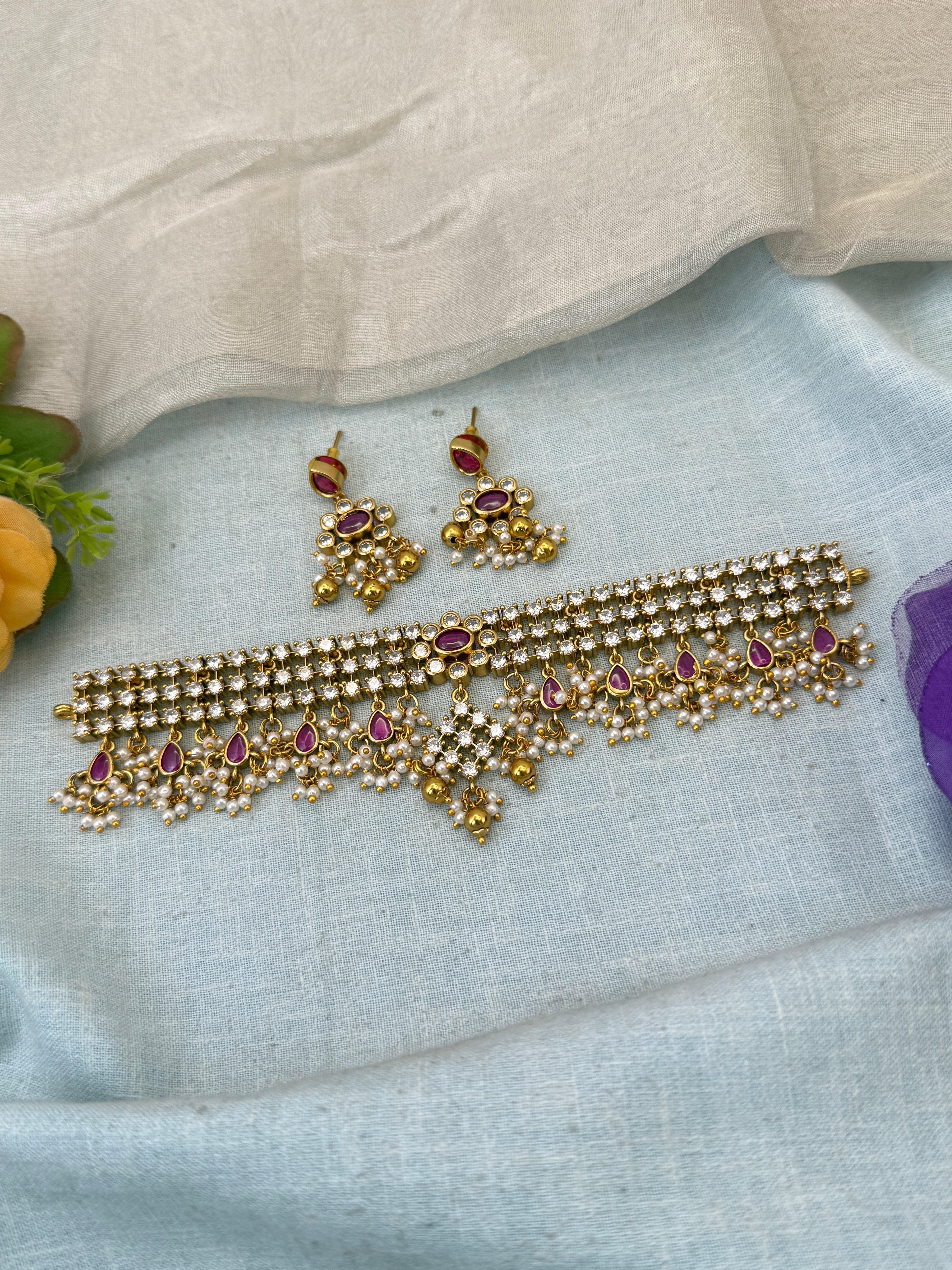 Jadau kundan choker necklace, jadau necklace