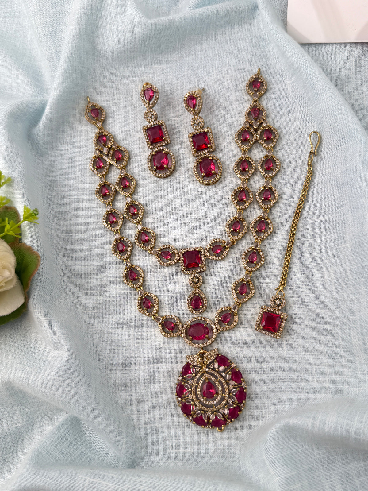 Victorian Stone Necklace Layered Designer Set| N0742