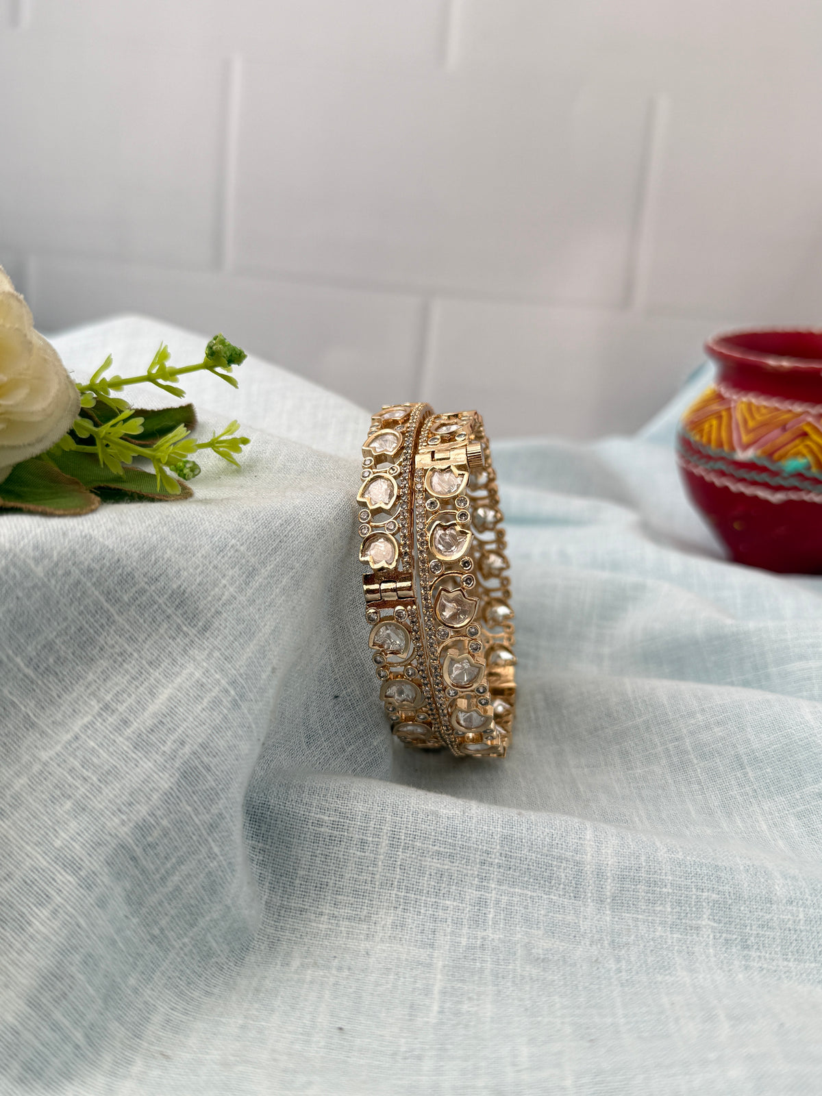 Antique temple style bridal bangles for women by Mahila