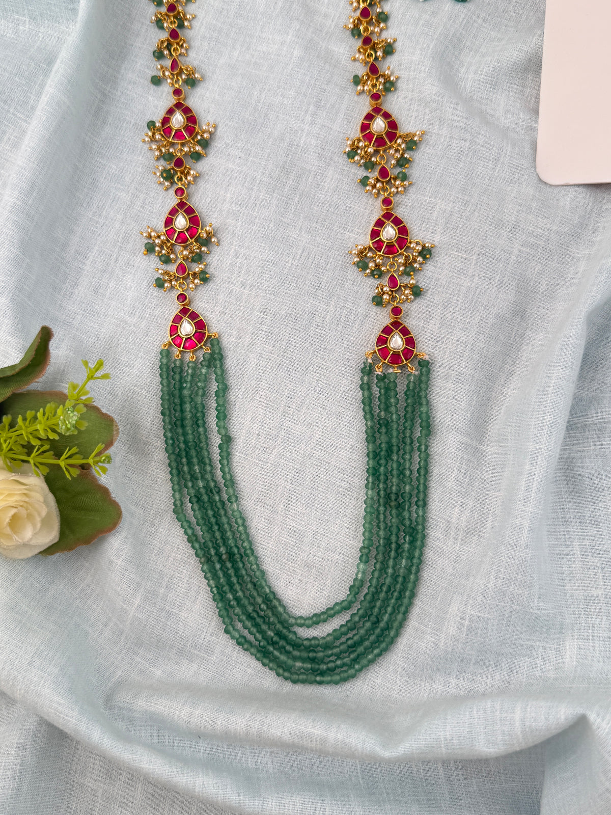 Jadau Kundan Pearl Layered Necklace Premium | N0848