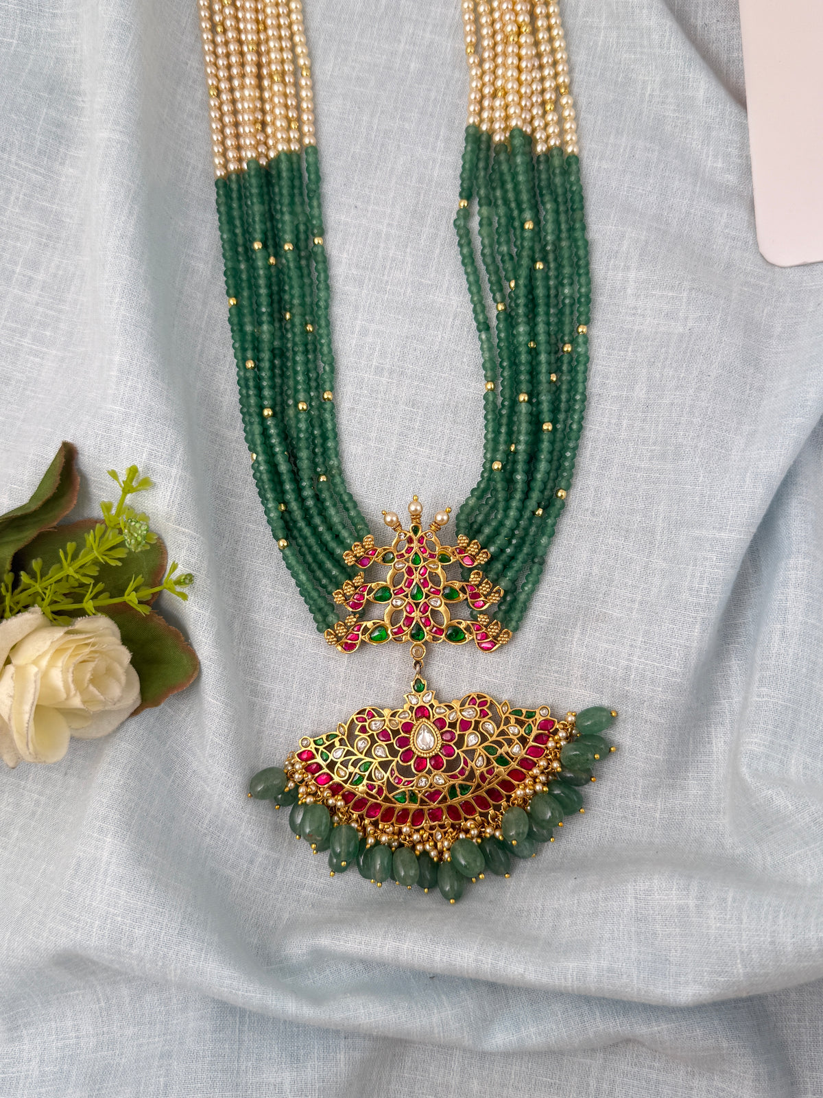 Jadau Kundan Pearl Necklace Royal Pendant Premium | N0857