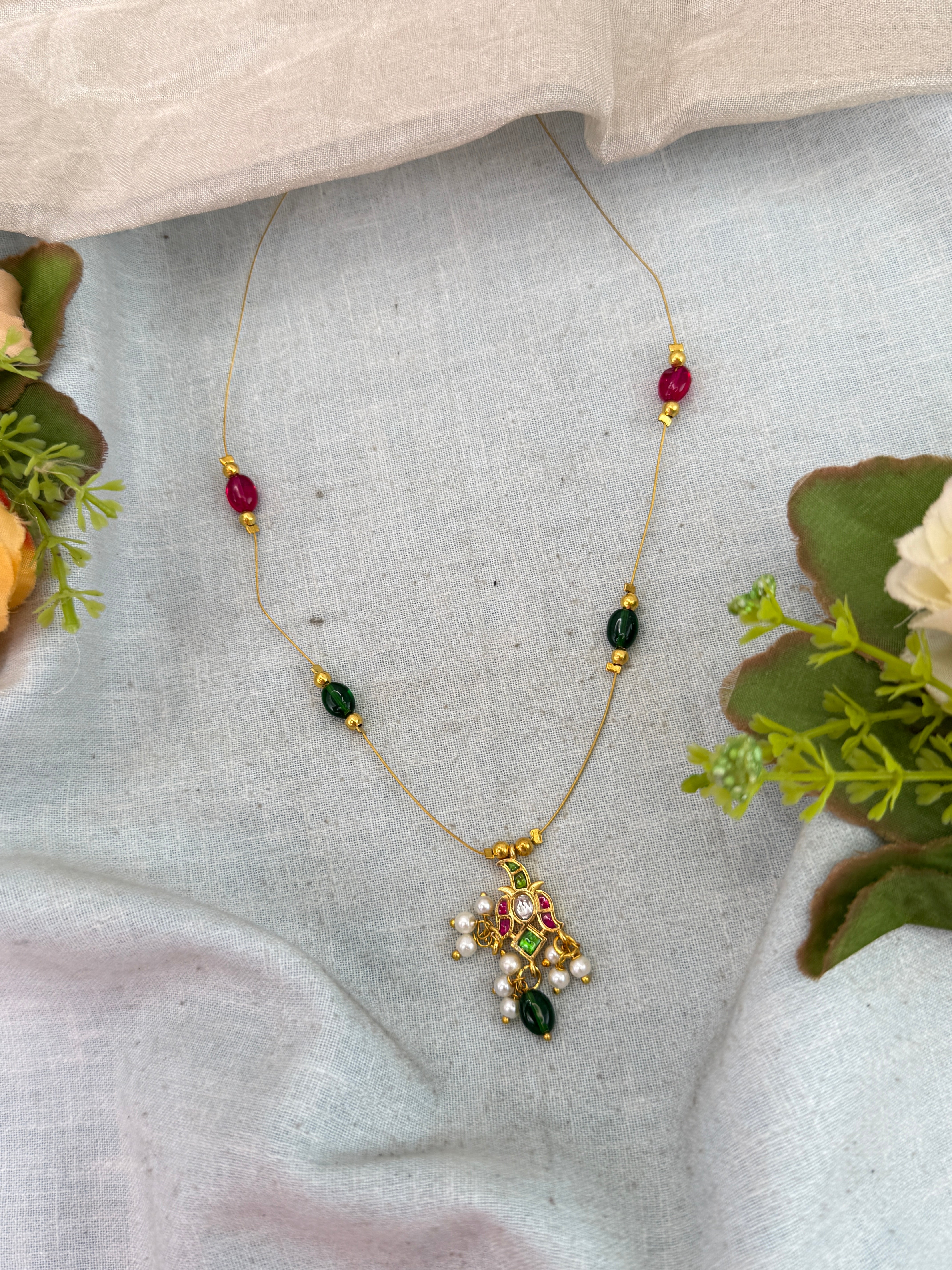 Royal Jadau Kundan Invisible Chain Necklace 1015