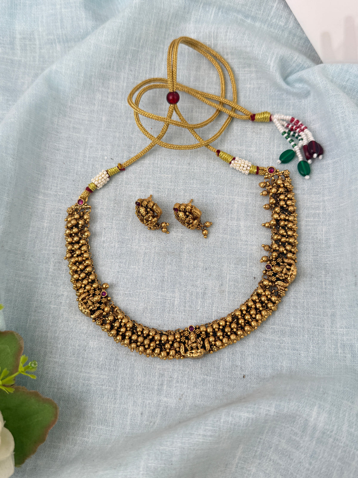 Antique Designer Necklace Lakshmi Short Set | N0946