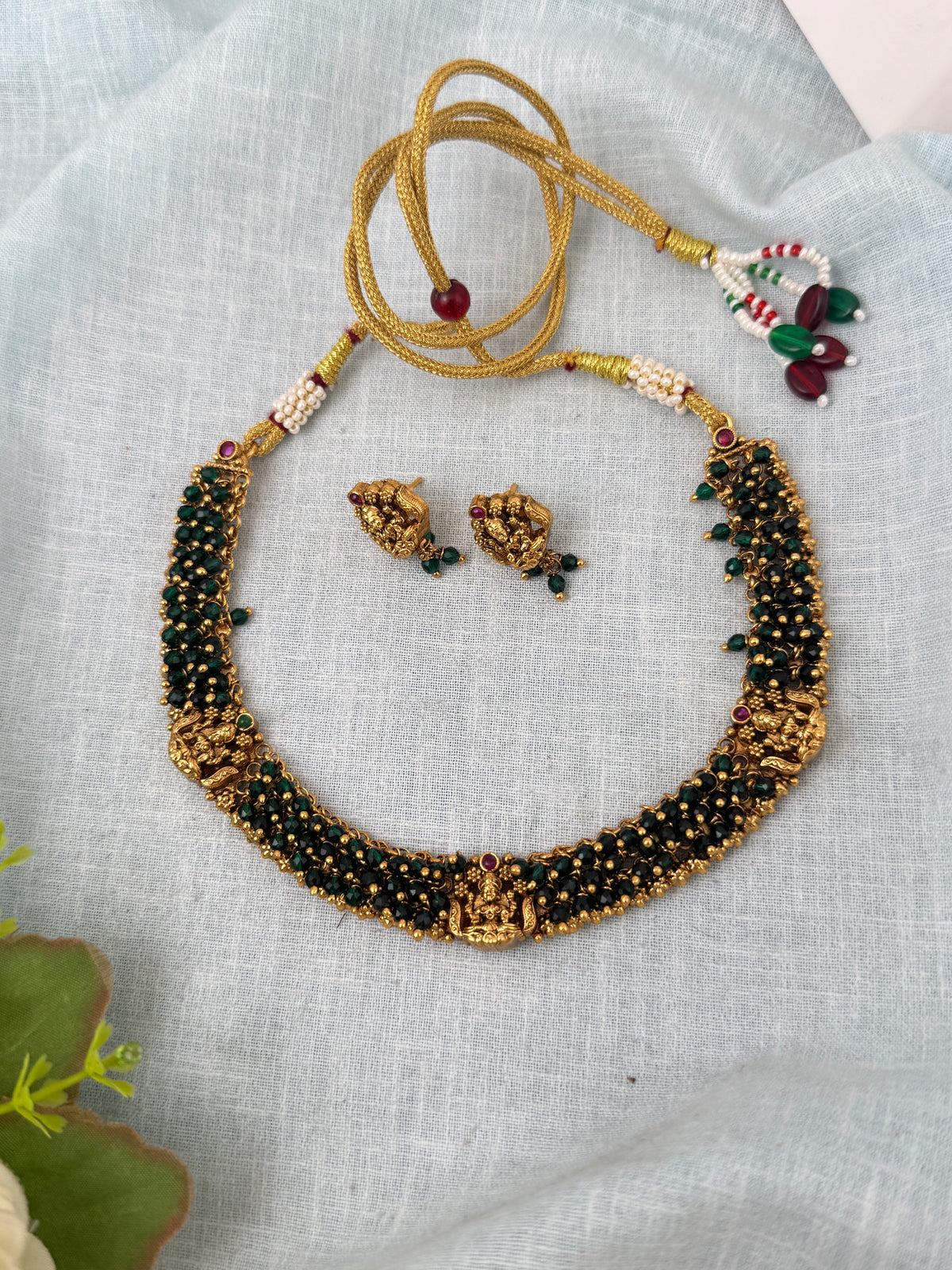 Antique Designer Necklace Lakshmi Short Set | N0945