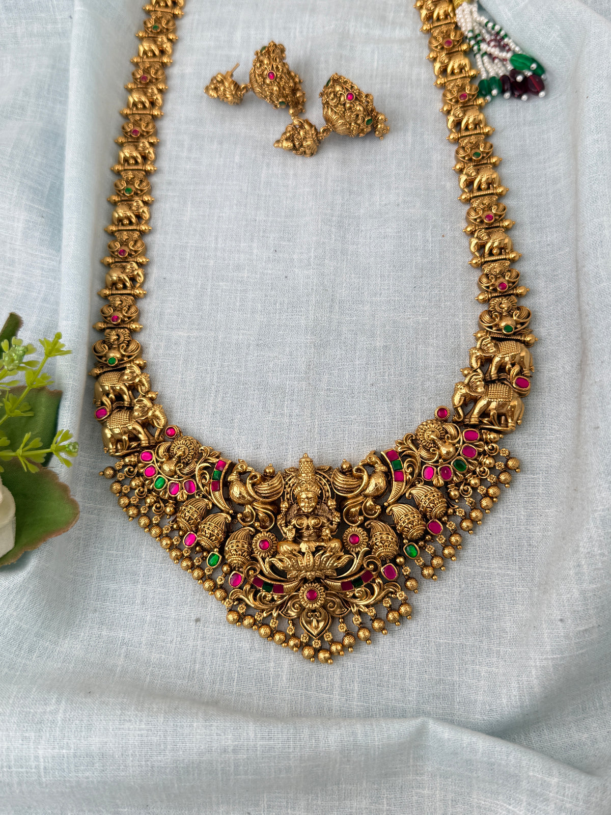 Antique Grand Lakshmi Necklace Premium Long Set | N1111