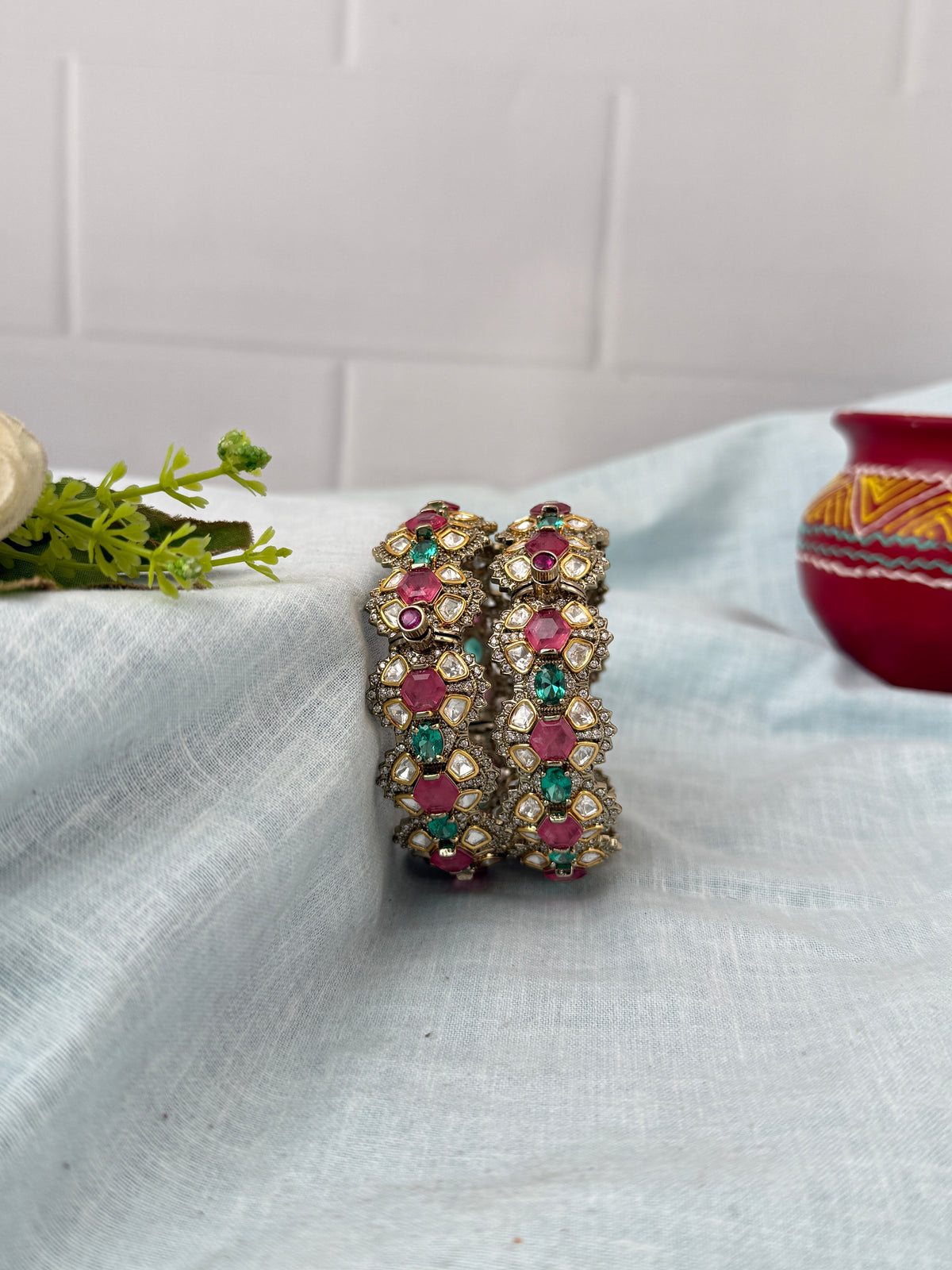 Antique temple style bridal bangles for women by Mahila