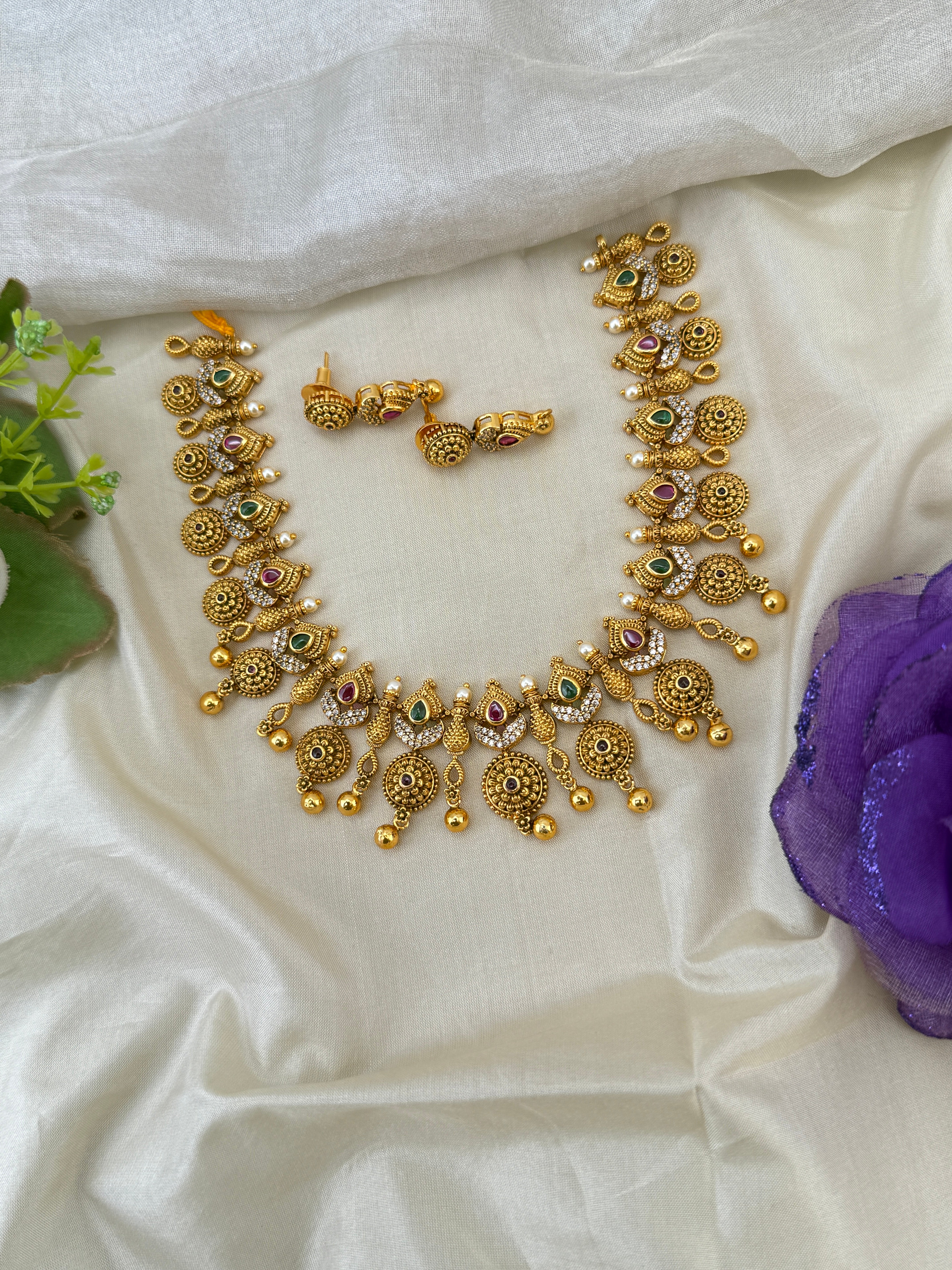 Antique Gold Necklace for Women – Traditional Ethnic Jewelry Online, bridal necklaces online
