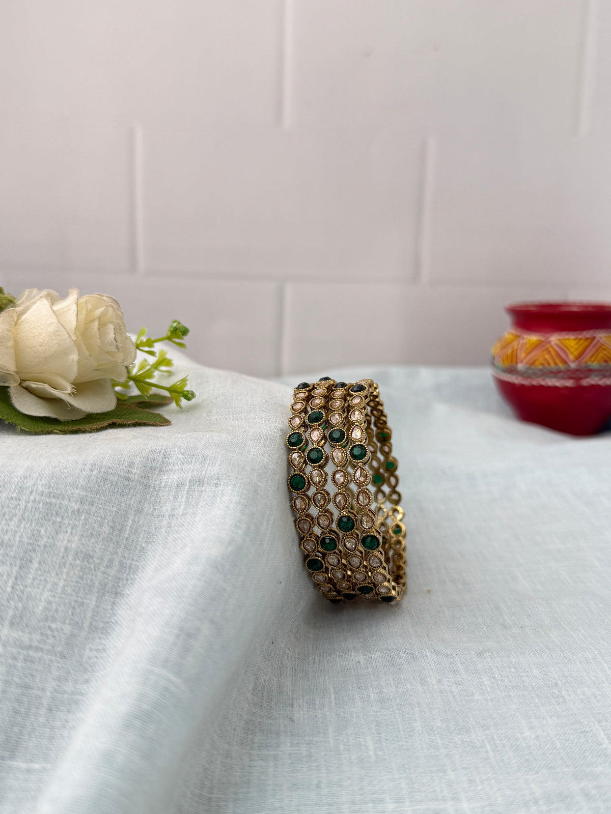 Antique temple style bridal bangles for women by Mahila