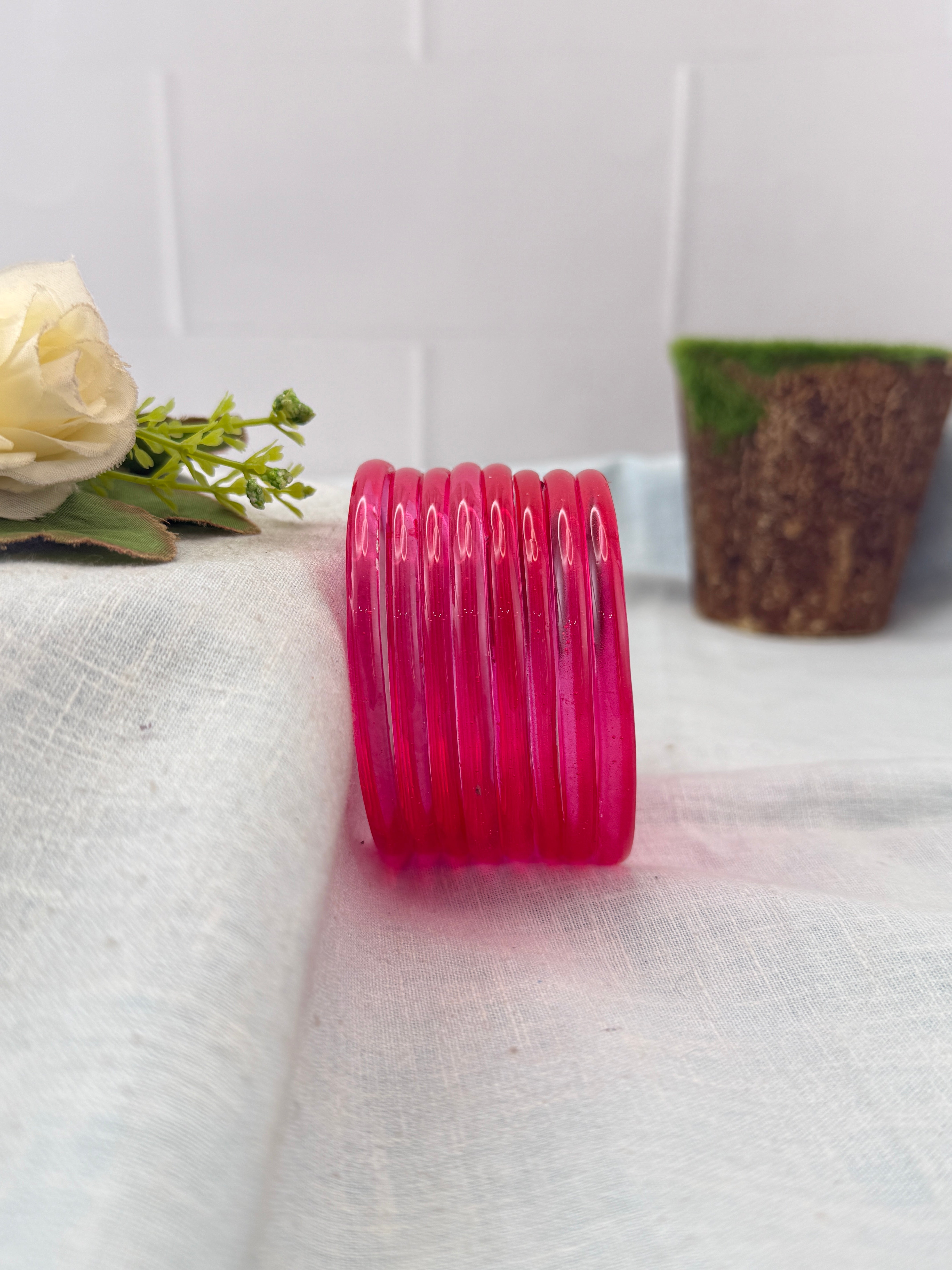 Luxurious Design New Plain Jelly Glass Bangles 3470 - Make your own box