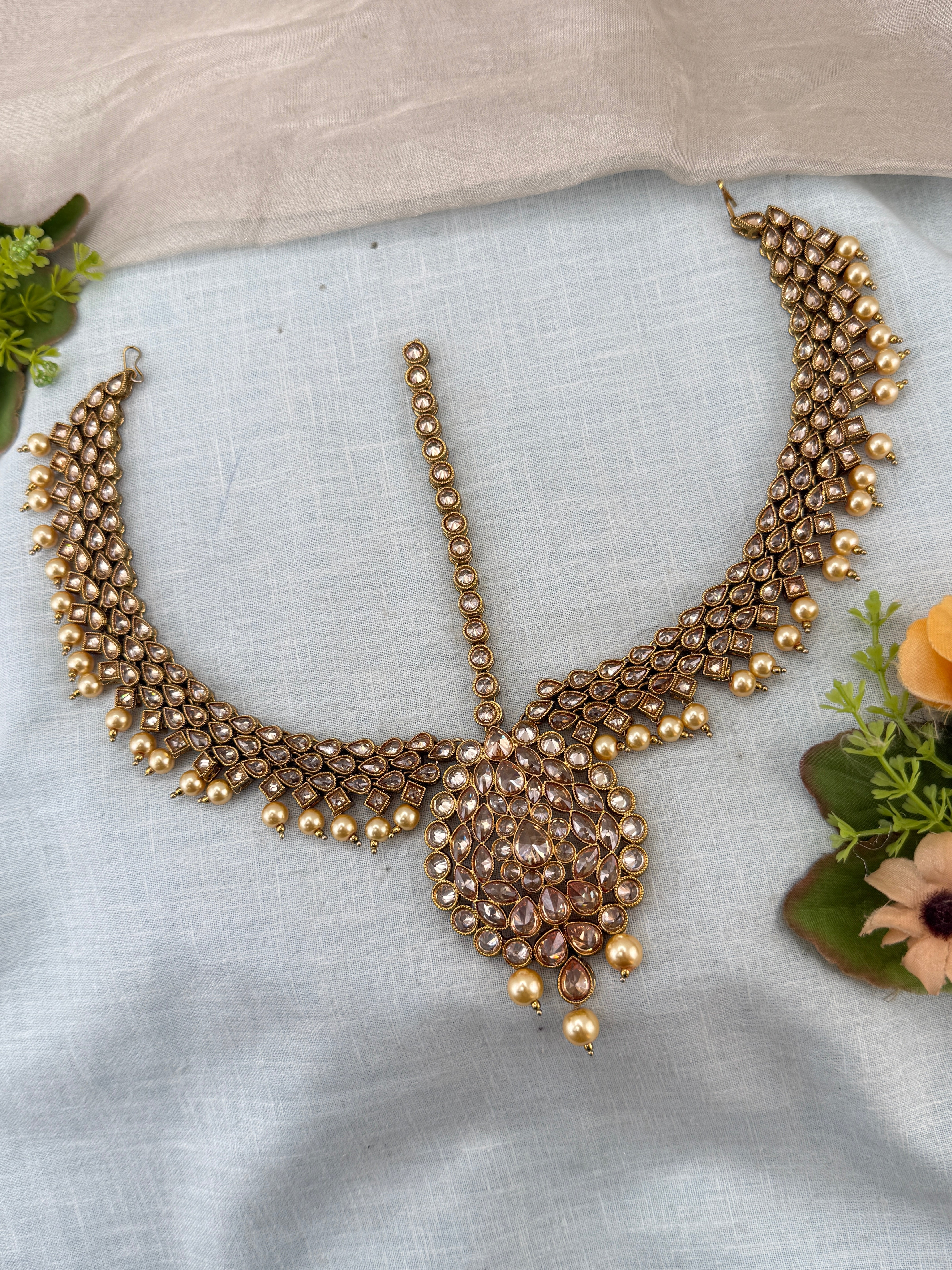 Luxury Antique Polki Maang Tikka 678
