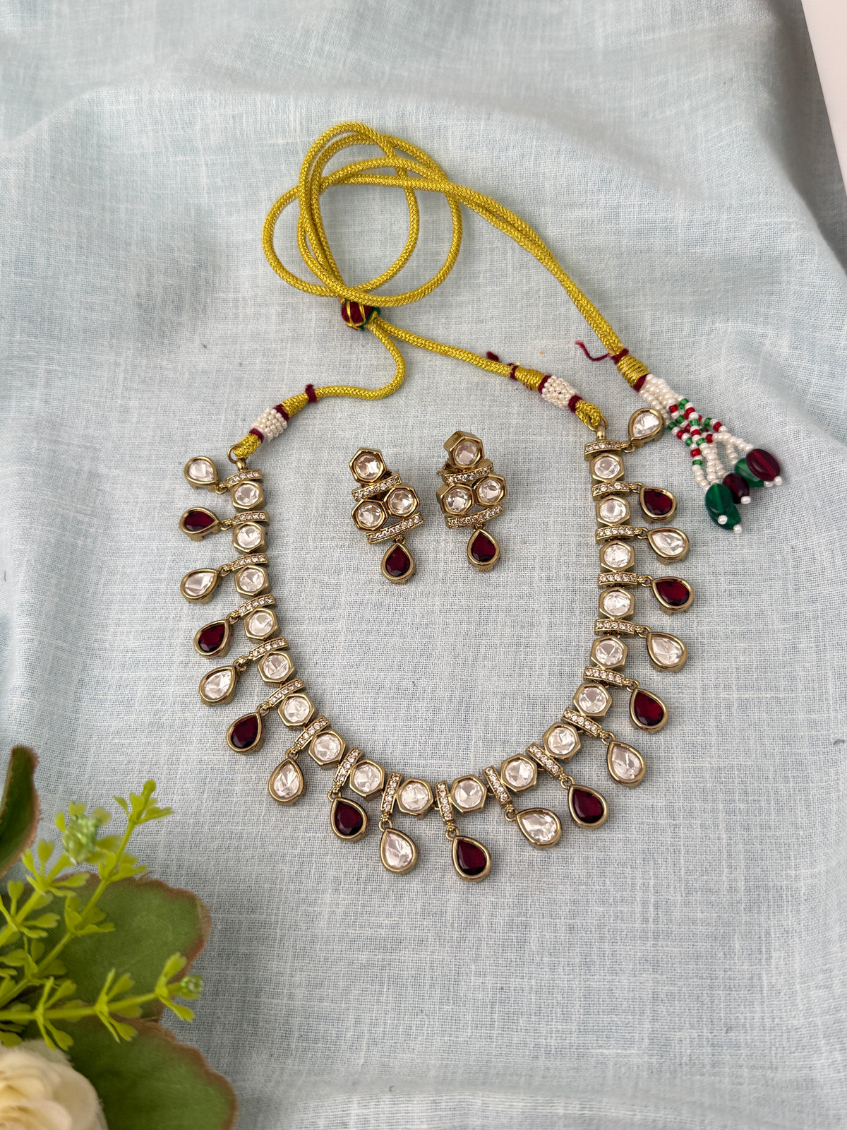 Kundan Designer Necklace Premium Short Set | N0924