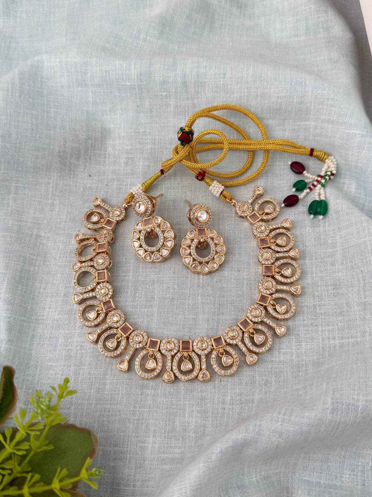 Kundan Designer Necklace Premium Short Set | N0910
