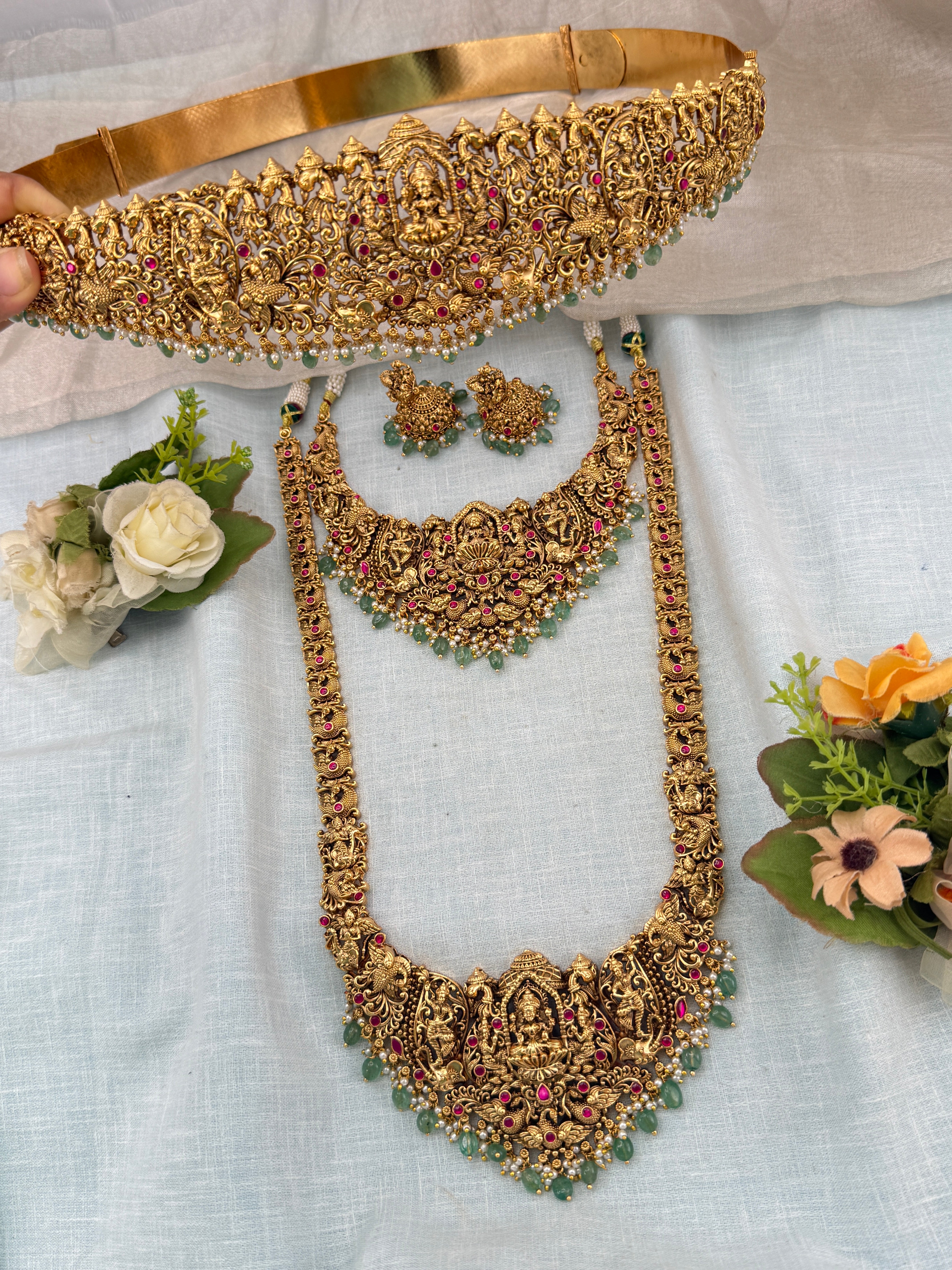 Royal Antique Jadau Bridal Necklace Set 1152