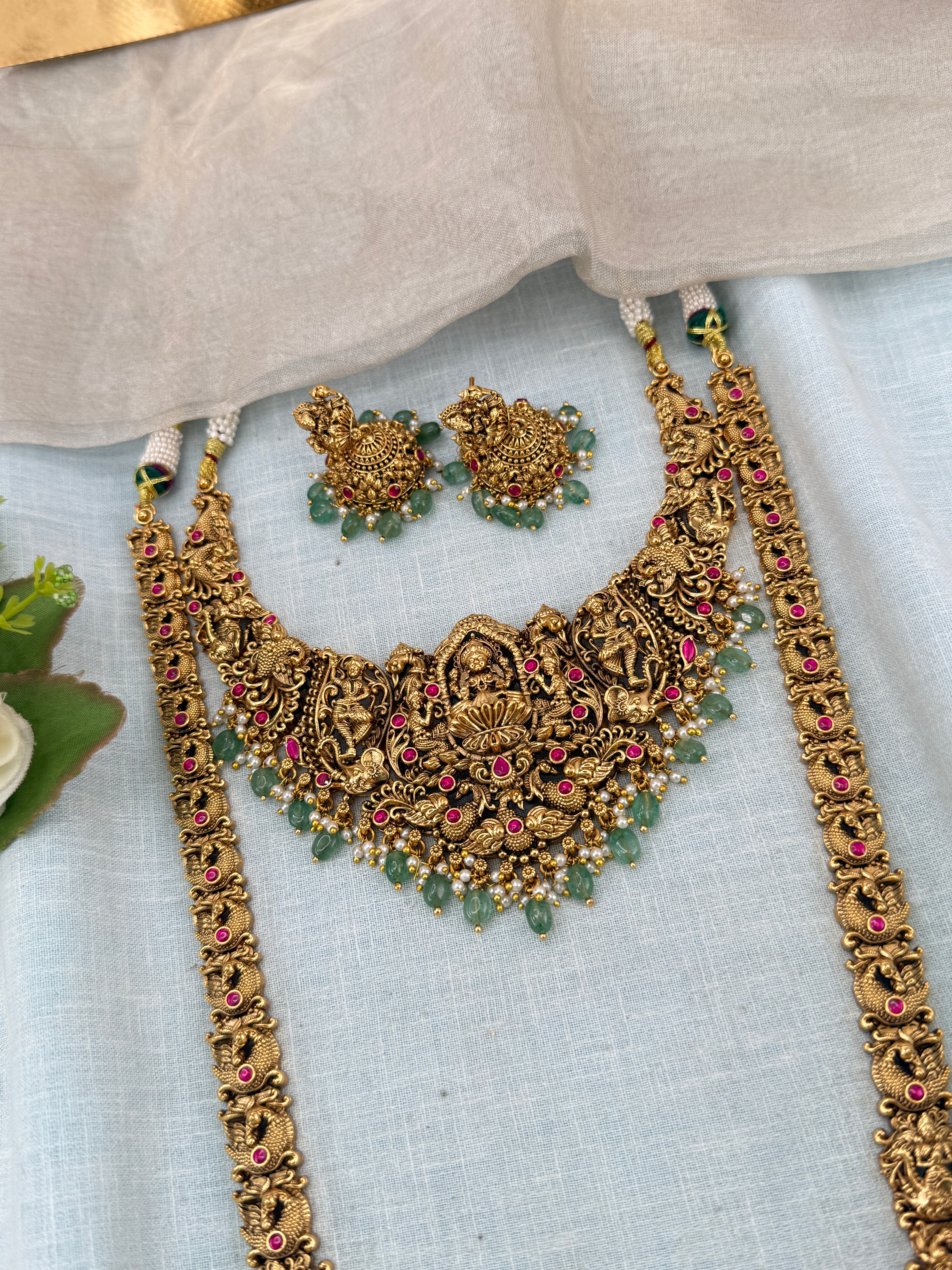 Royal Antique Jadau Bridal Necklace Set 1152