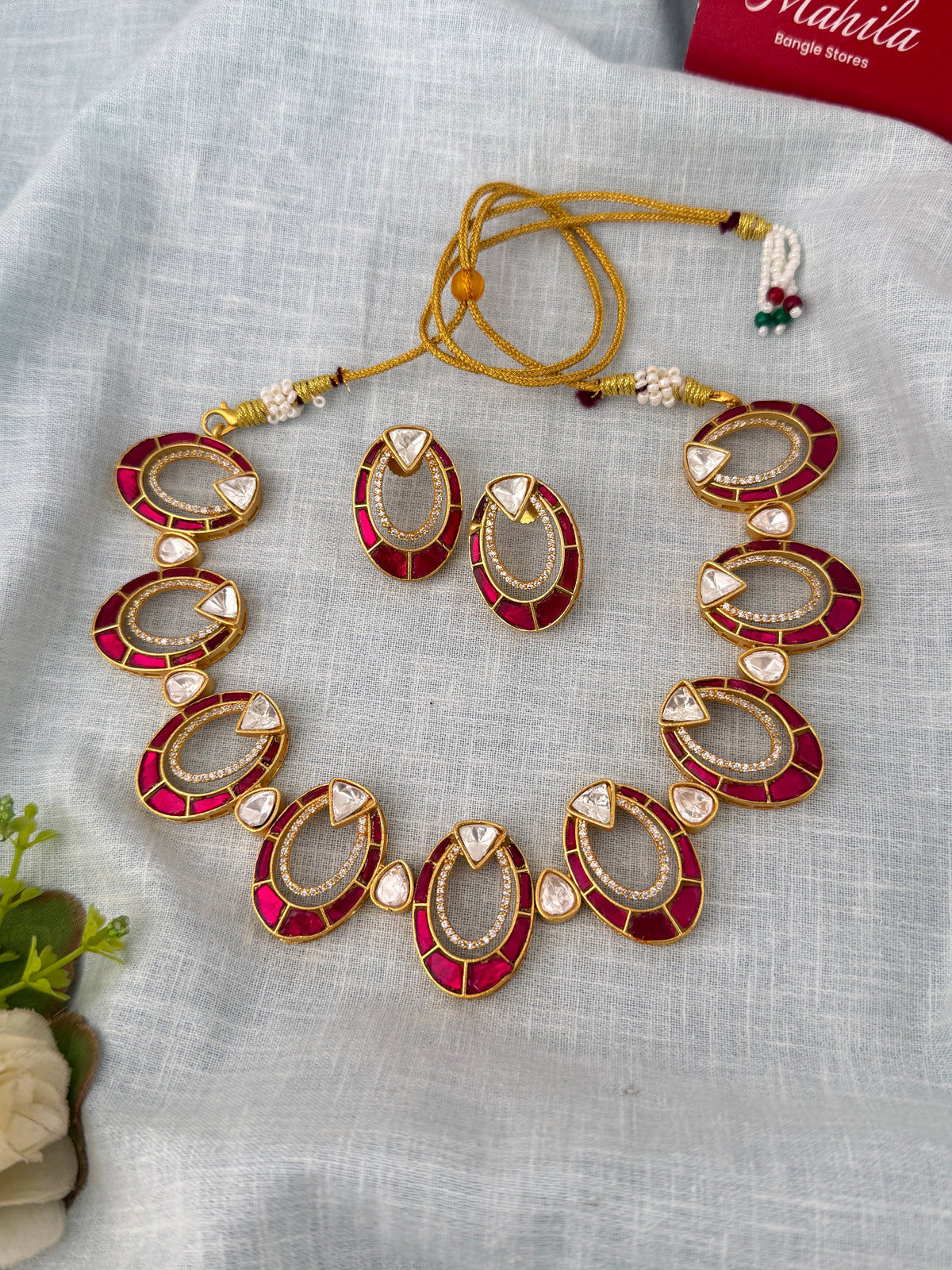 Kundan Designer Necklace Premium Short Set | N0