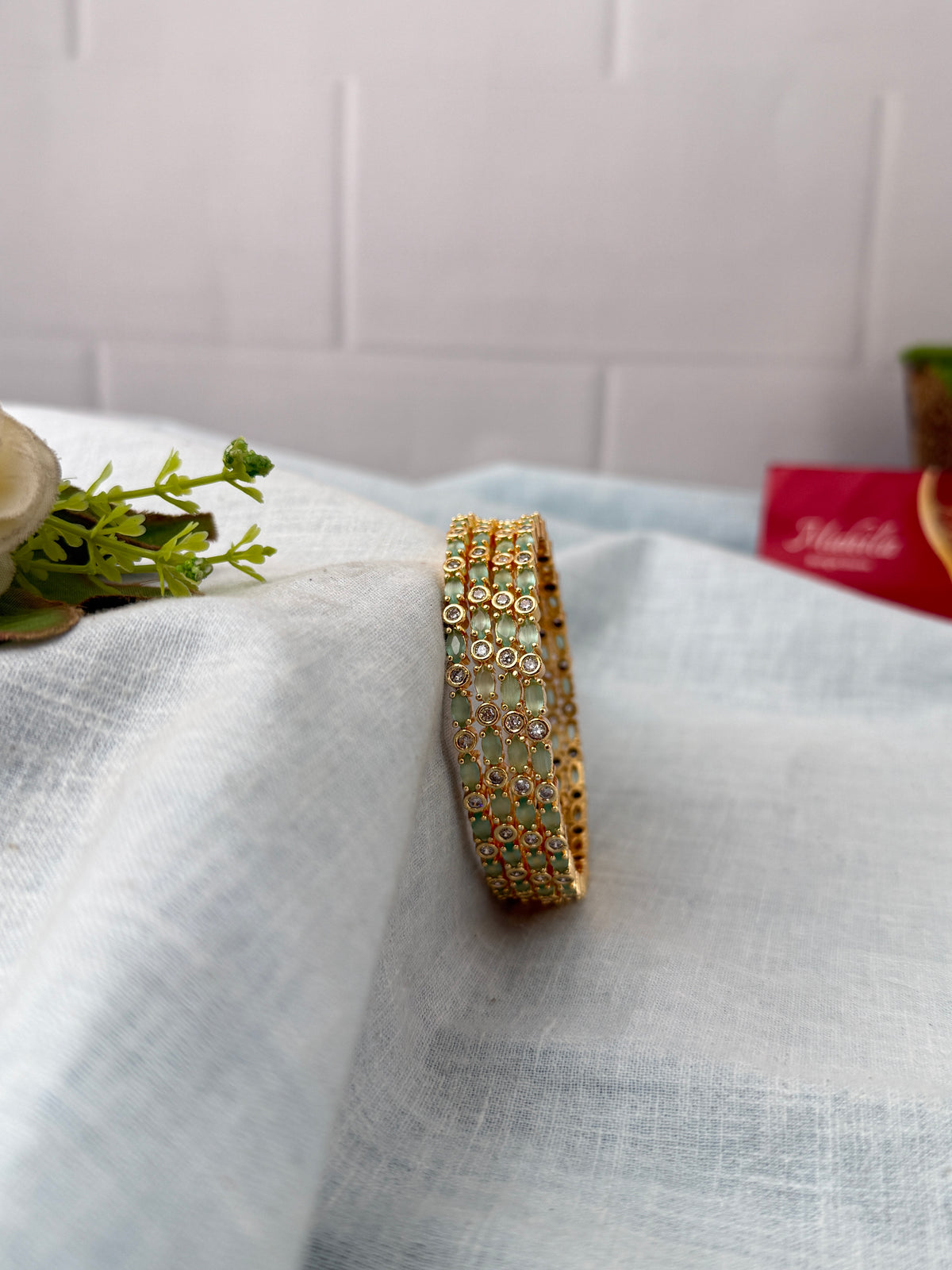 Antique temple style bridal bangles for women by Mahila