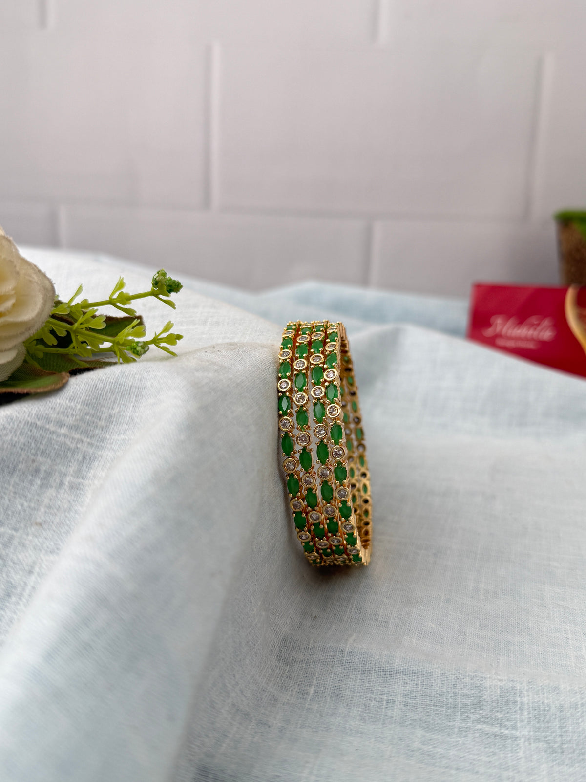Antique temple style bridal bangles for women by Mahila